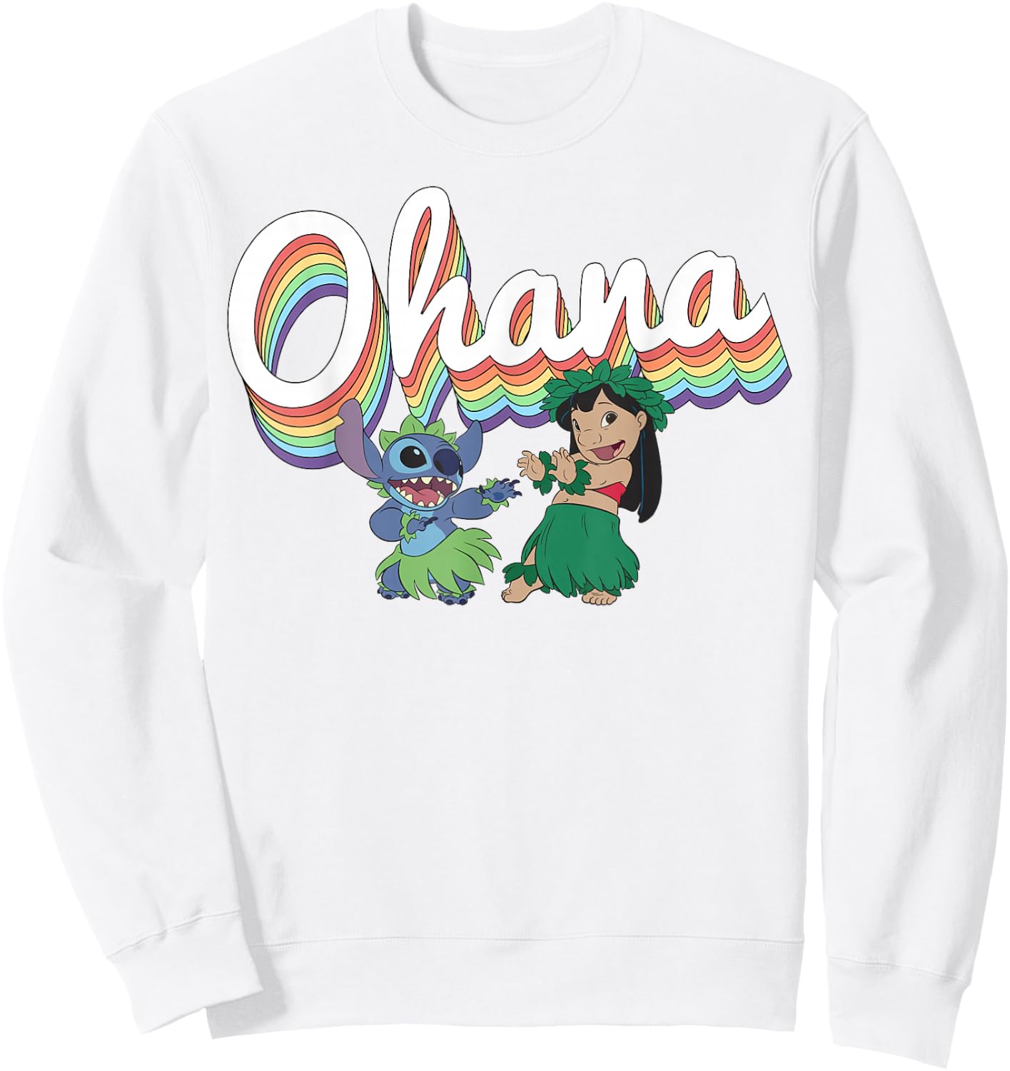 Disney Lilo & Stitch Ohana Rainbow Sweatshirt - Sweatshirt | White