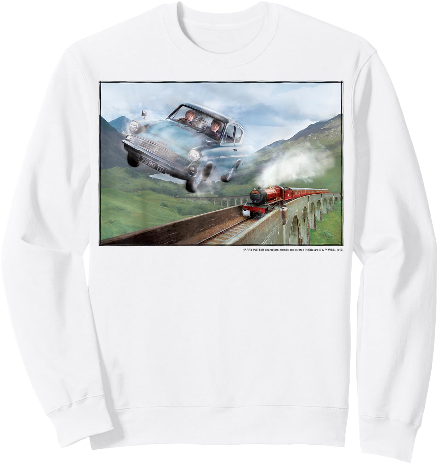 Harry Potter Racing The Hogwarts Express Portrait Sweatshirt - Sweatshirt | White
