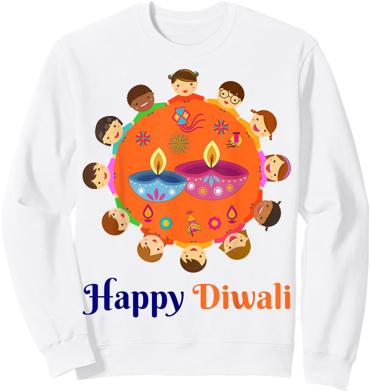 Toddler Diwali-Shirt Kid Men Women Family Hindu Happy Diwali Sweatshirt - Sweatshirt | White