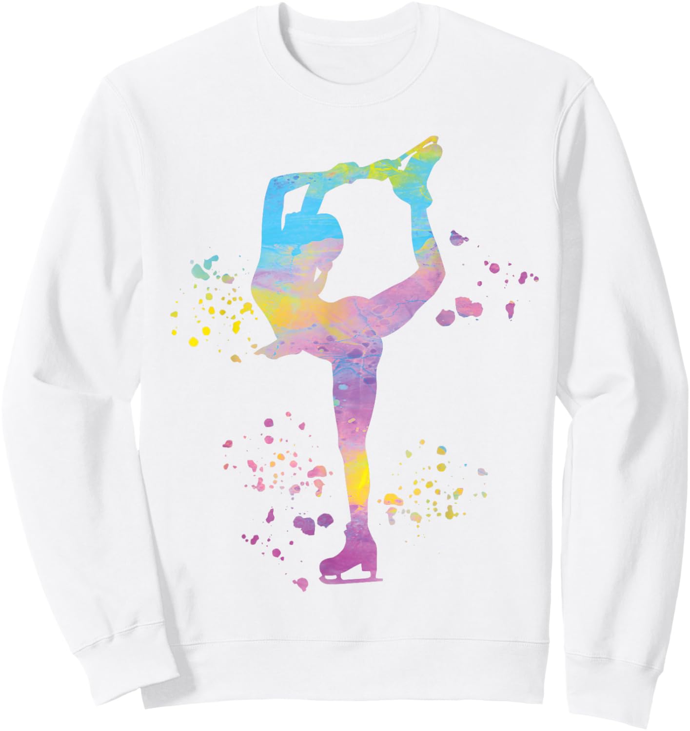Ice Skater Figure Skating Colorful Girls Ice Skating Sweatshirt - Sweatshirt | White
