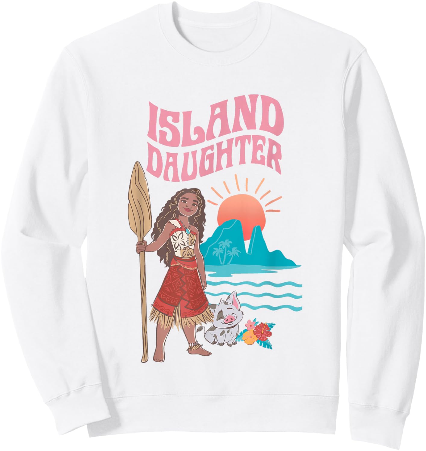 Disney Moana 2 Island Daughter Tropical Panel Sweatshirt - Sweatshirt | White