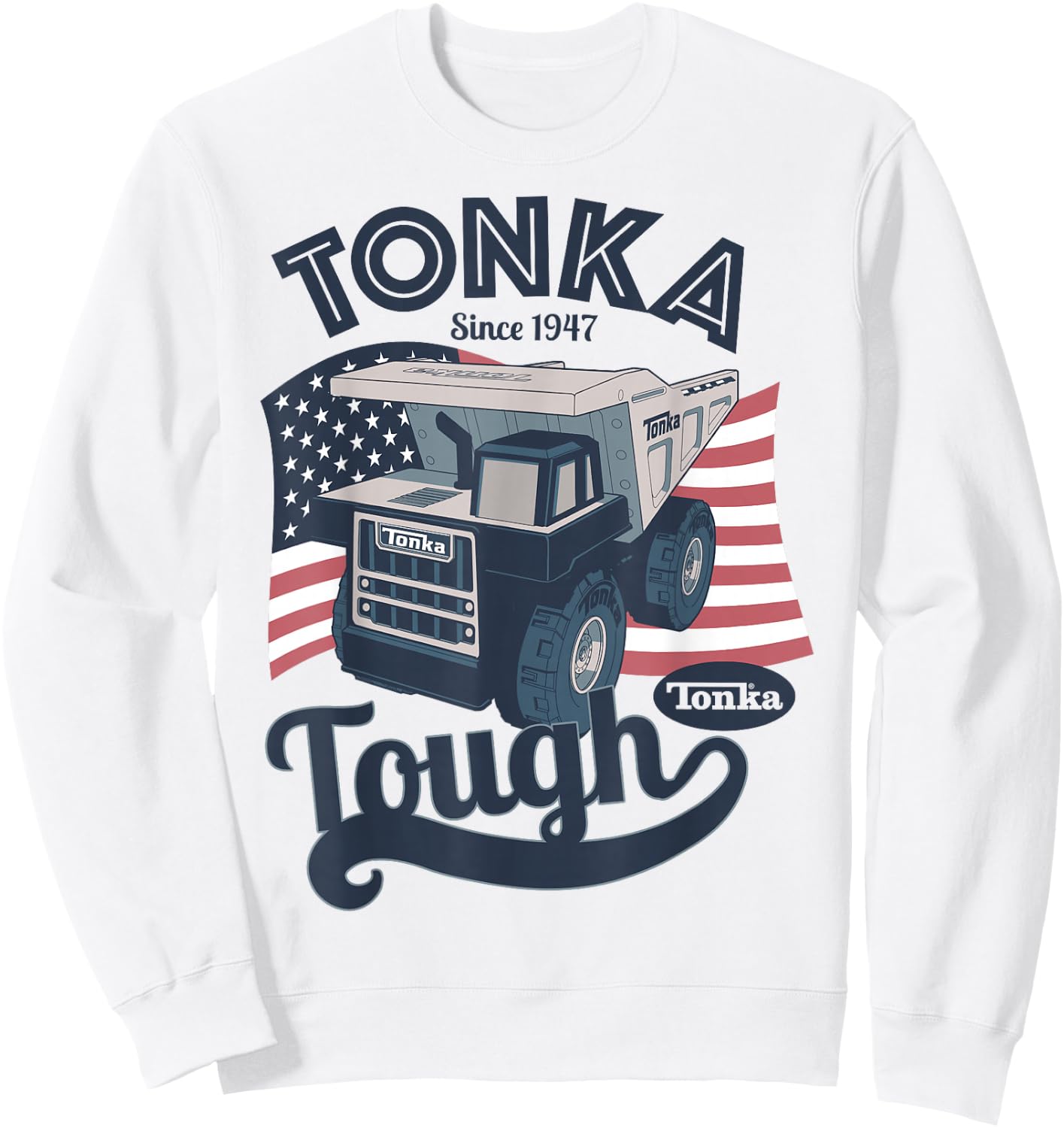 Tonka Tough American Flag Logo Sweatshirt - Sweatshirt | White