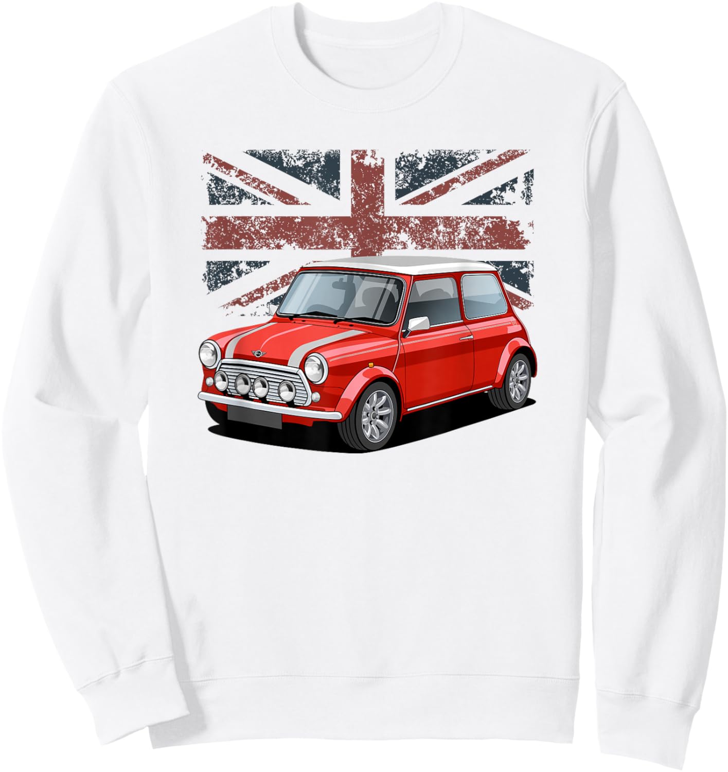 British Classic Car Red Mini Sports car Sweatshirt - Sweatshirt | White