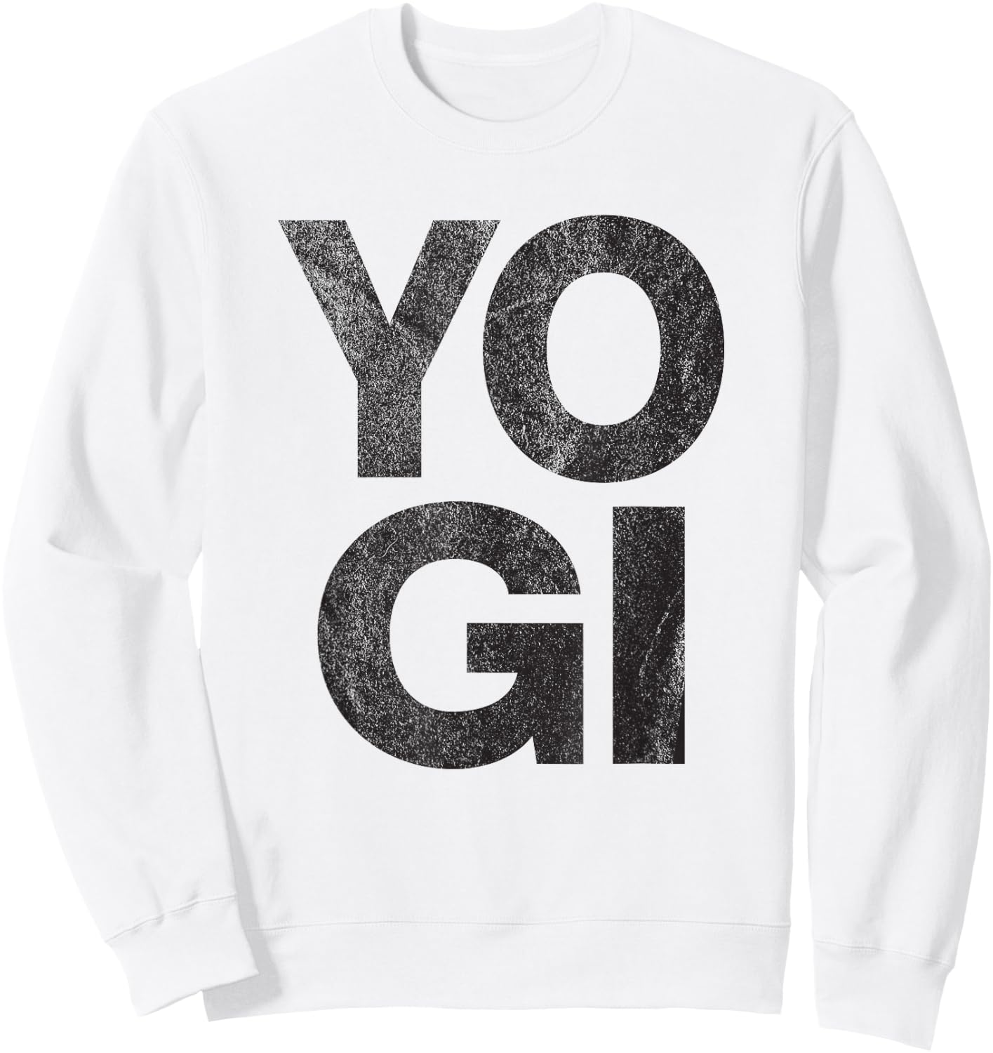 YOGI - distressed retro yoga lover workout gym exercise zen Sweatshirt - Sweatshirt | White