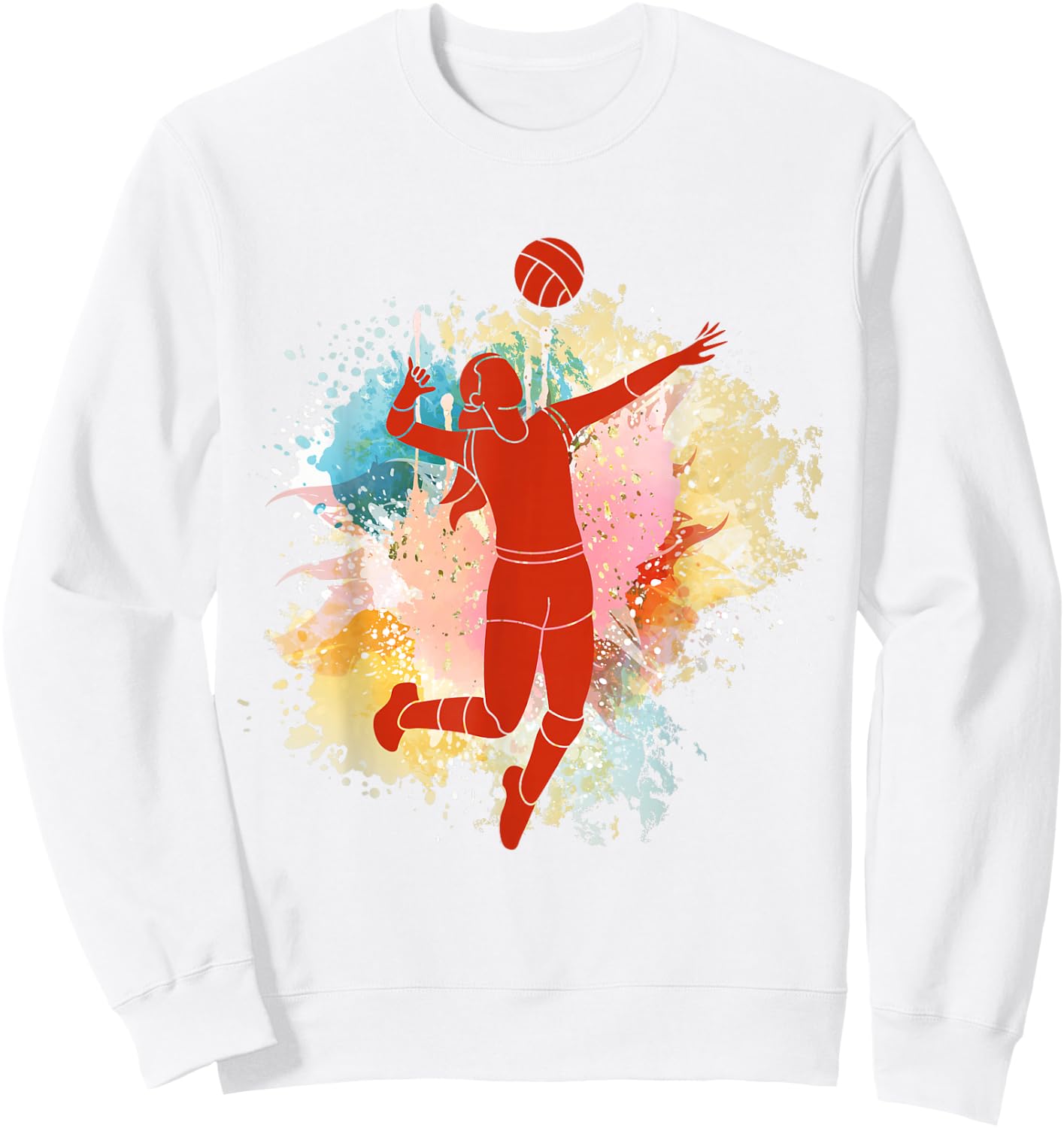 Colorful Volleyball For Teen Girls Volley Ball Player Women Sweatshirt - Sweatshirt | White
