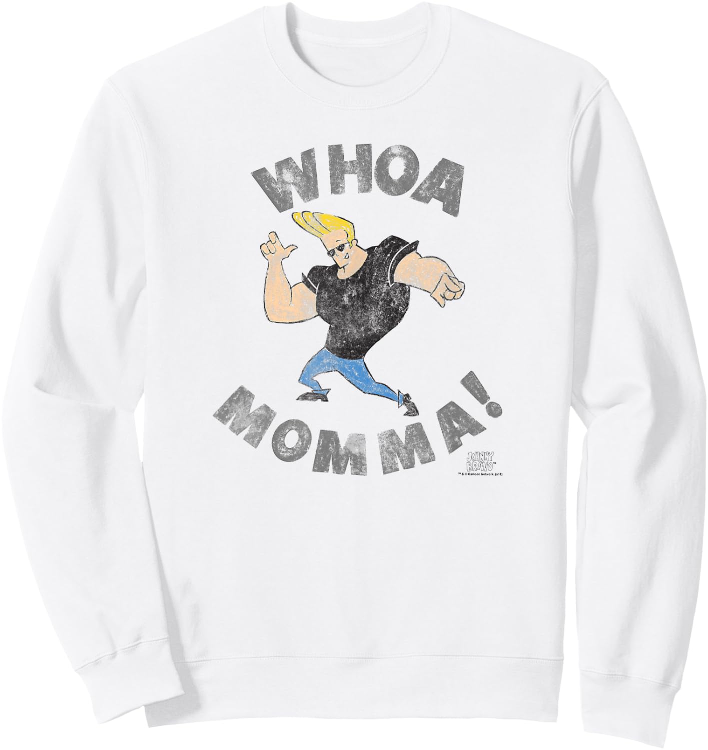 Johnny Bravo Whoa Momma Sweatshirt - Sweatshirt | White