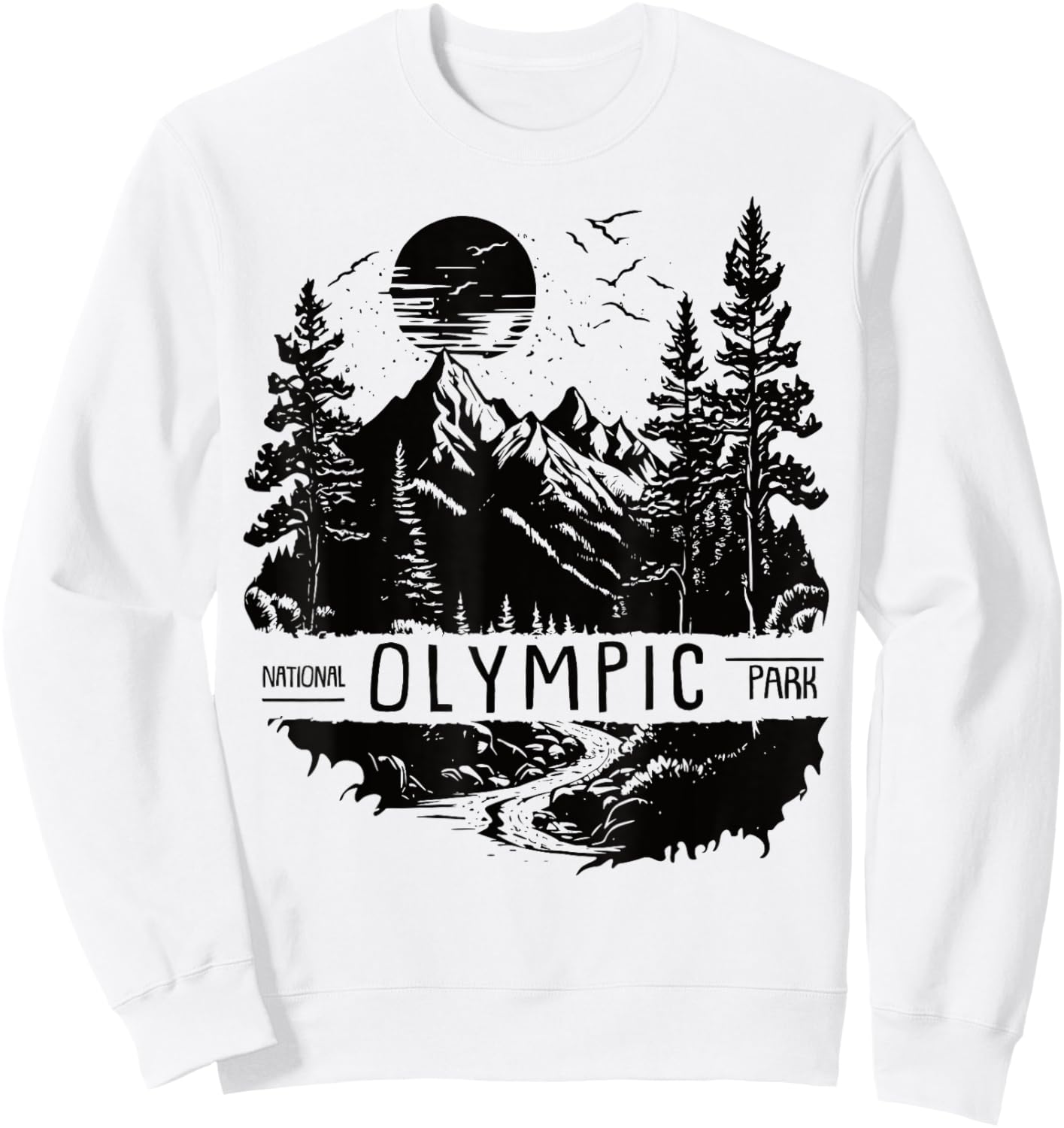 US Olympic National Park Shirts & More Retro Olympic National Park US Vintage Olympic Men's Grey Small Short Sleeve Sweatshirt - Sweatshirt | White
