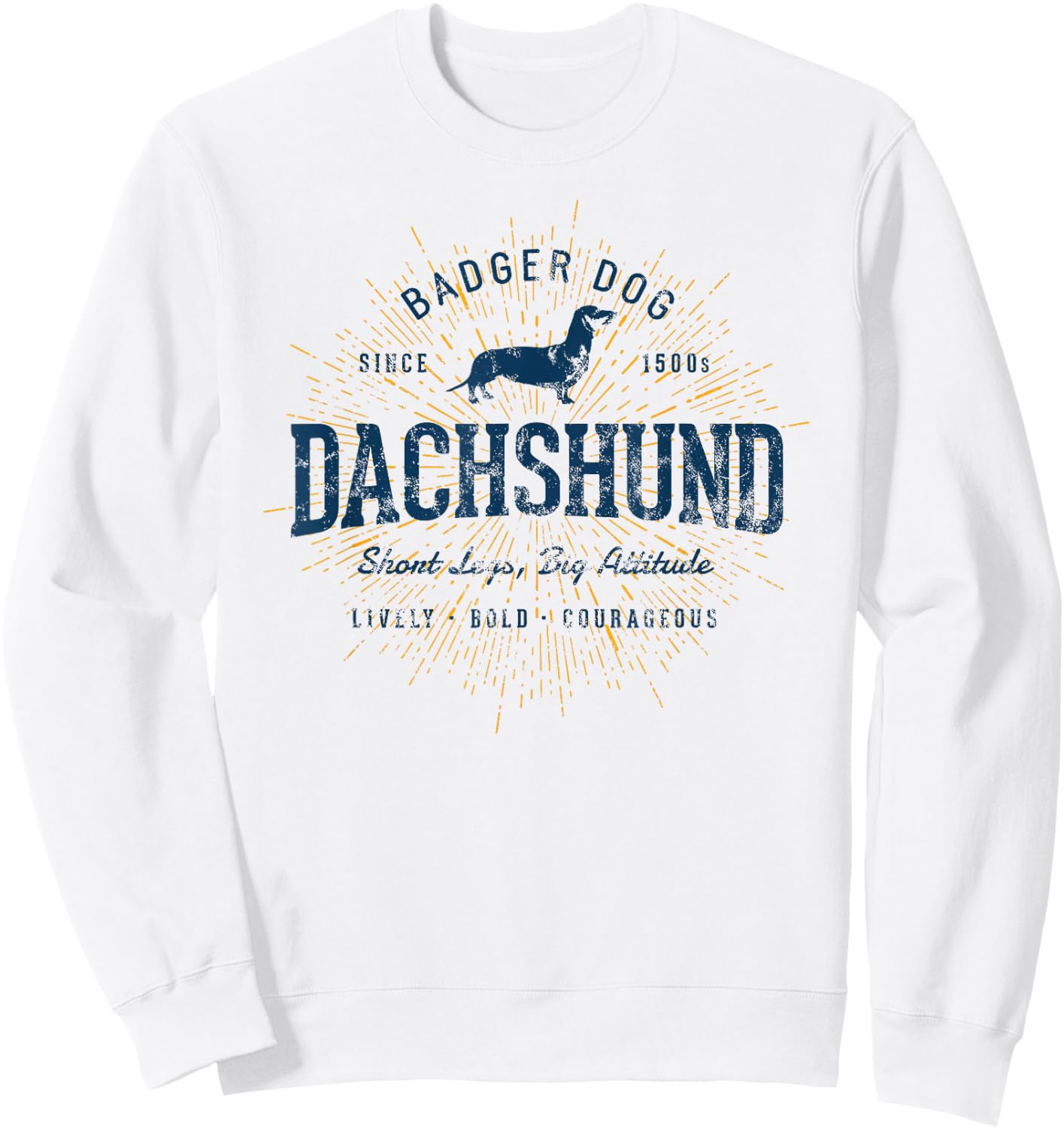 Retro Dachshund Vintage Sweatshirt - Sweatshirt | White
