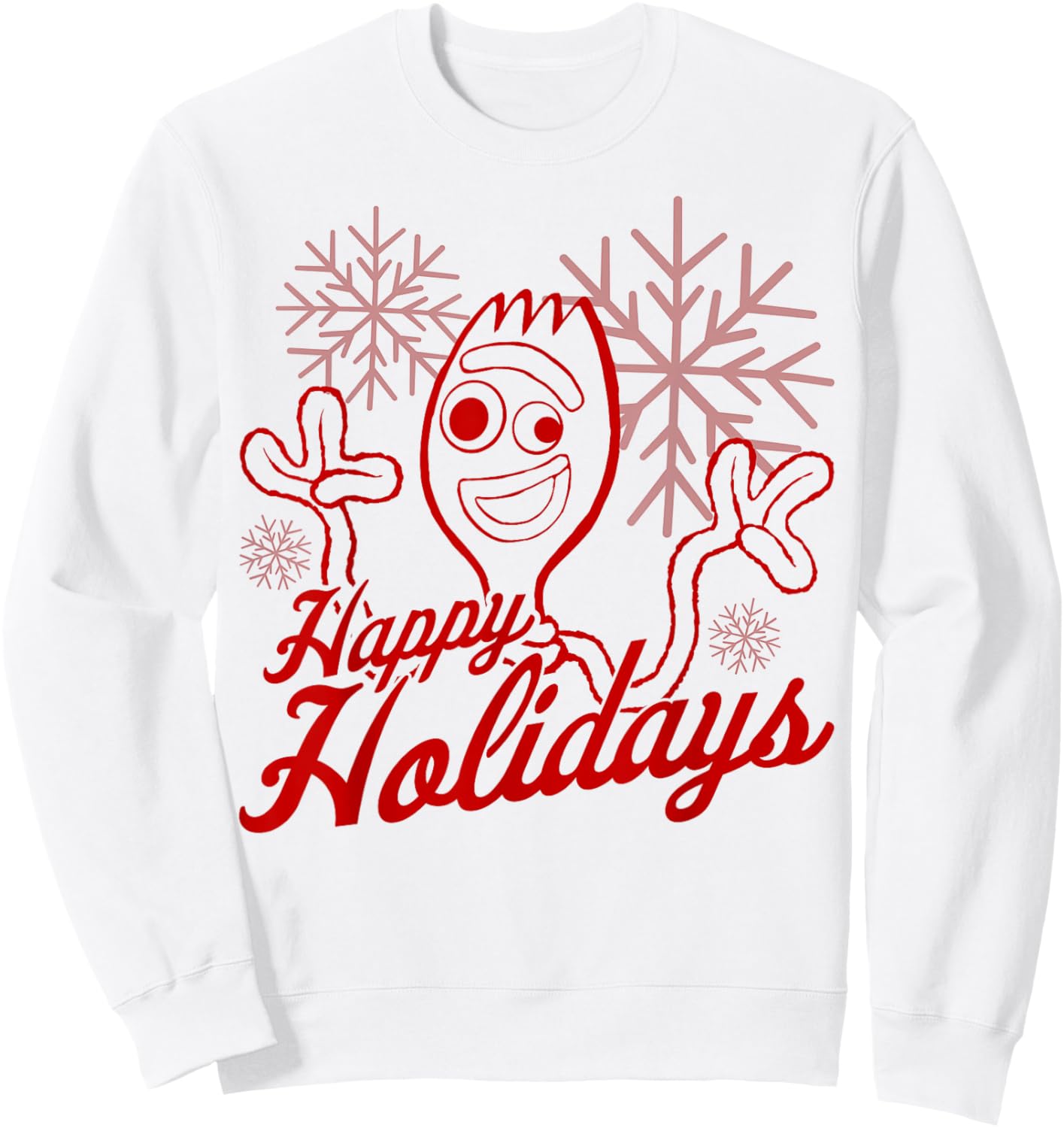 Disney Pixar Toy Story Christmas Forky Happy Holidays Sweatshirt - Sweatshirt | White