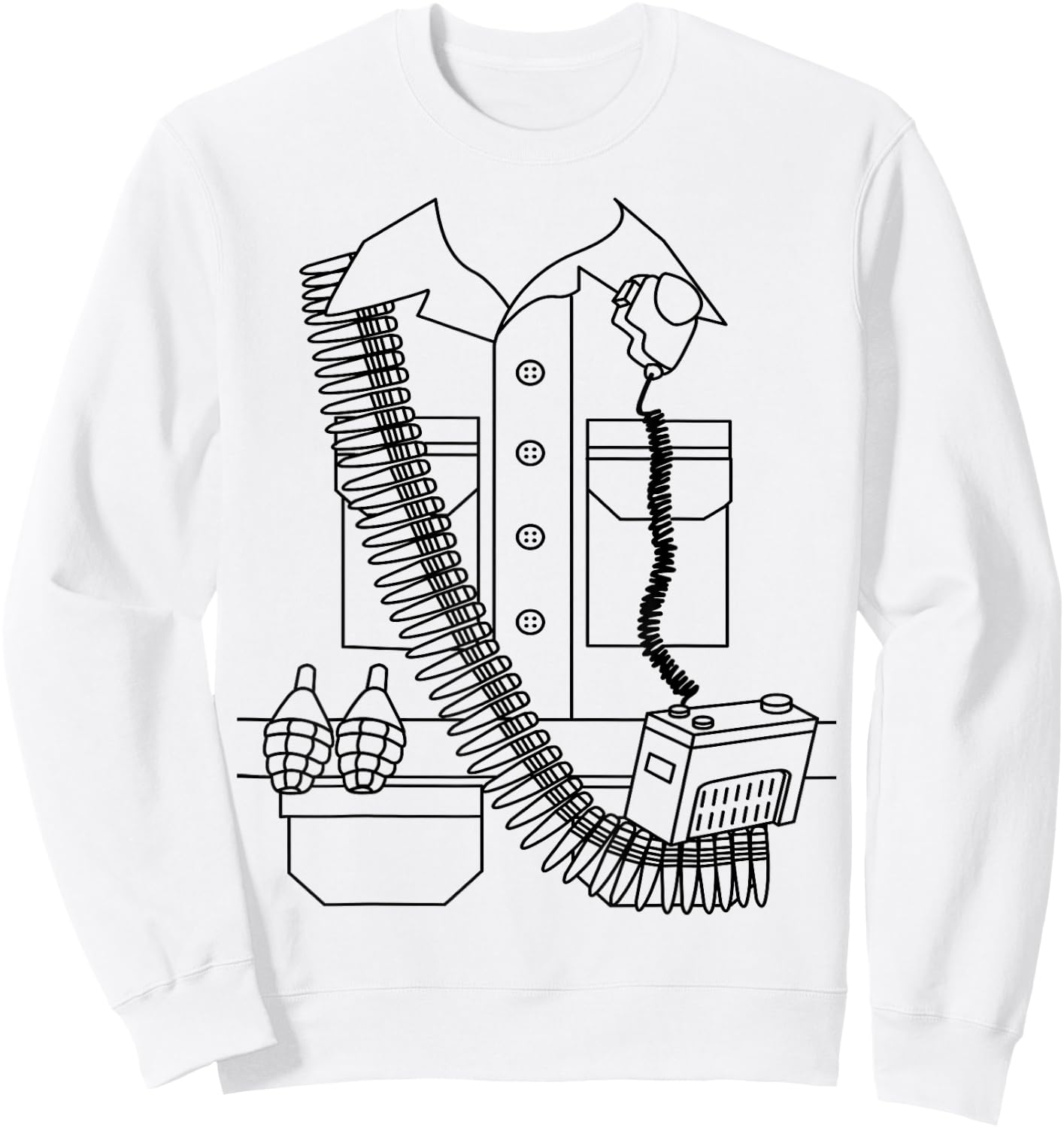 Green Army Men Costume, Halloween Plastic Toy Soldier Guys Sweatshirt - Sweatshirt | White