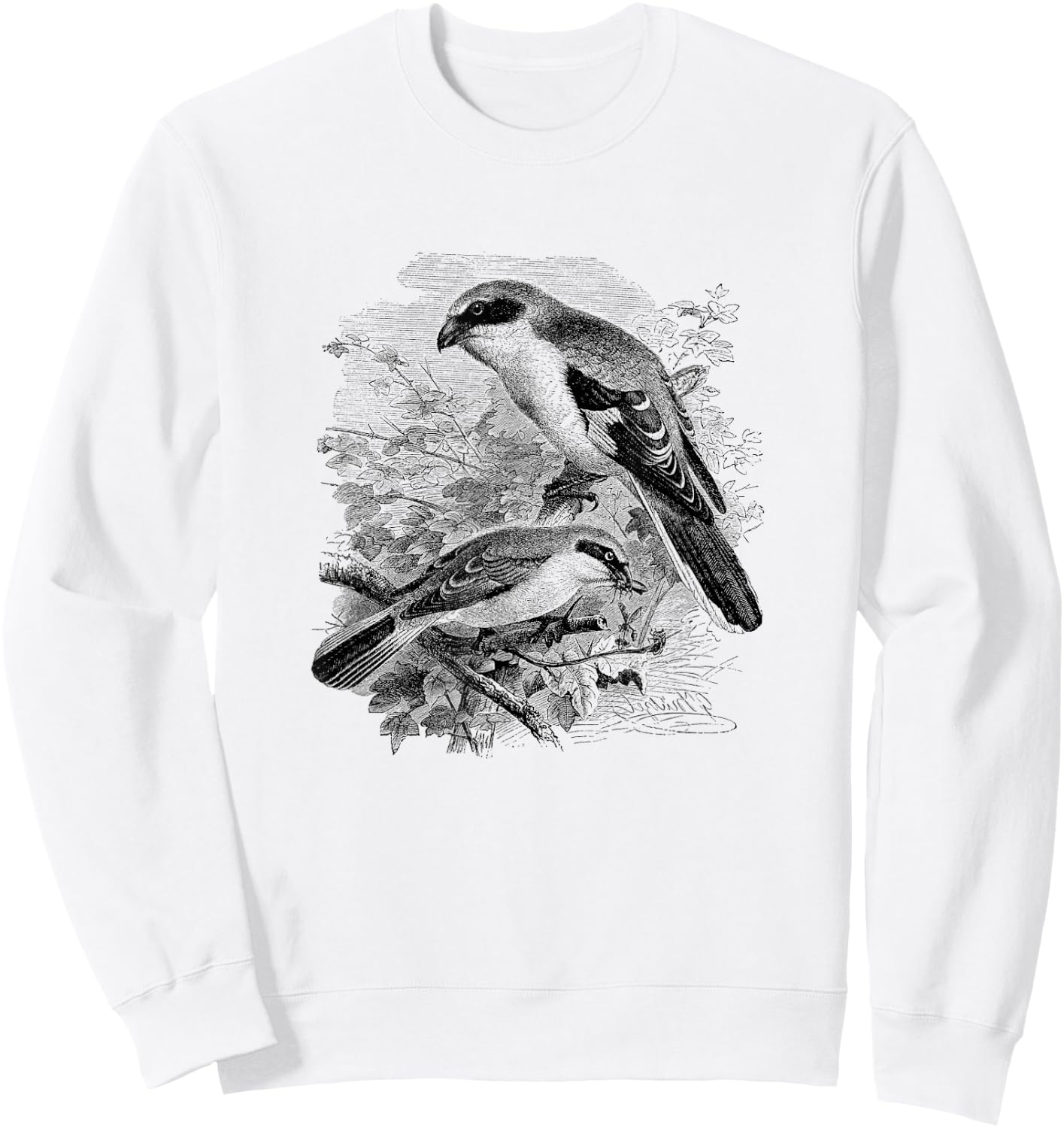 Shrike Bird Print Sweatshirt - Sweatshirt | White