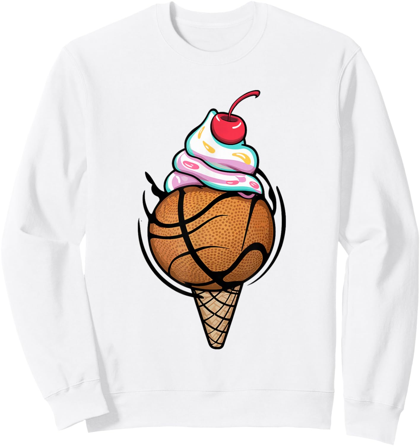 Basketball ice cream basketball Sweatshirt - Sweatshirt | White
