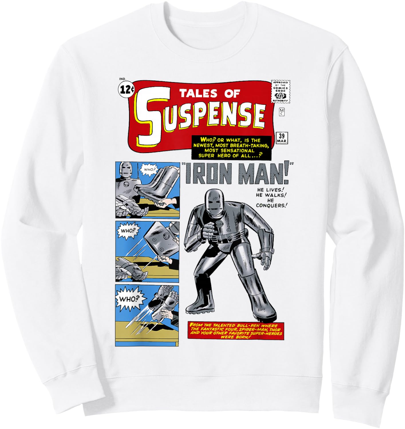Marvel Avengers Iron Man Tales of Suspense Comic Cover Small Sweatshirt - Sweatshirt | White