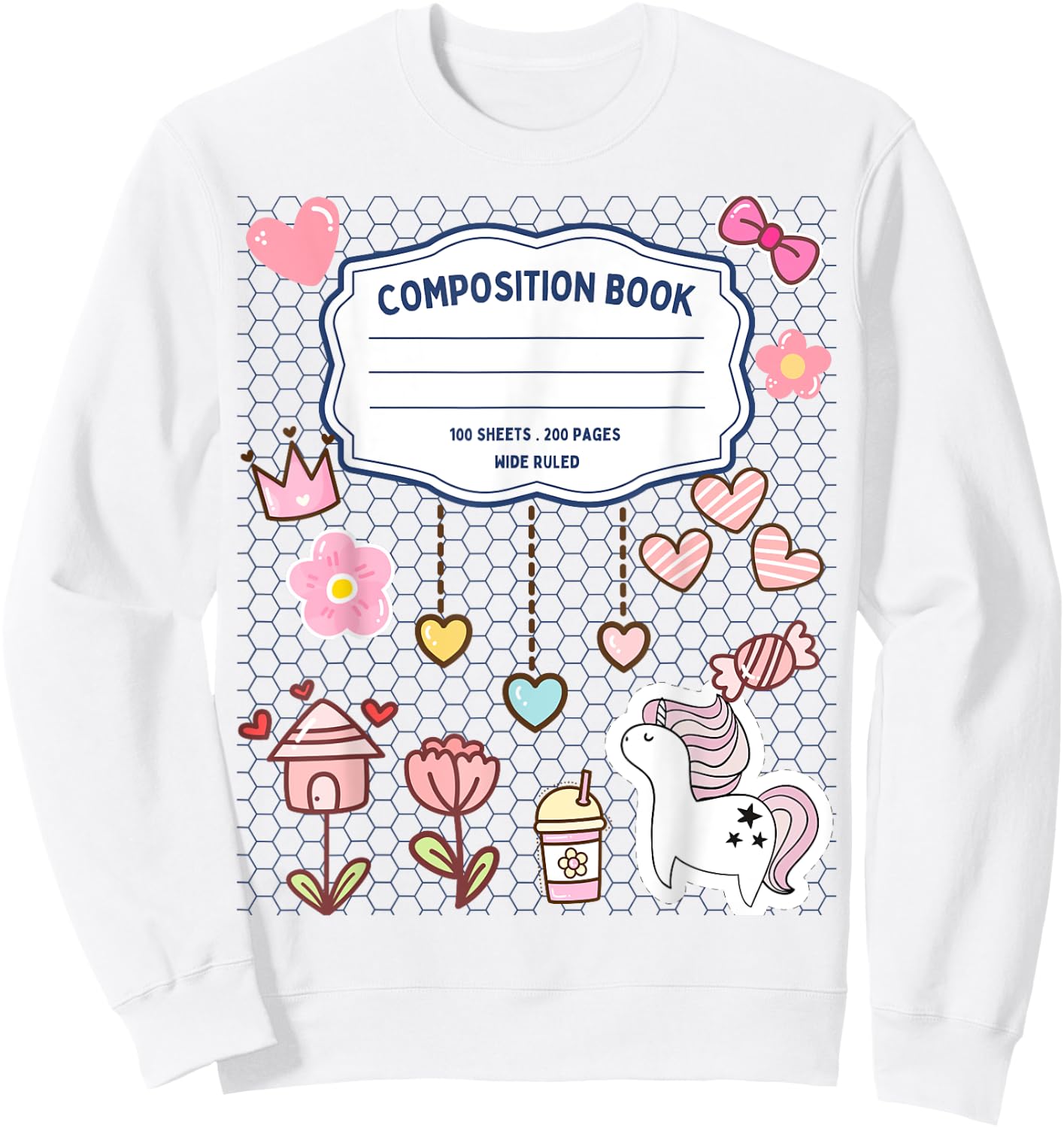 Composition Notebook Costume Matching Group Halloween Sweatshirt - Sweatshirt | White