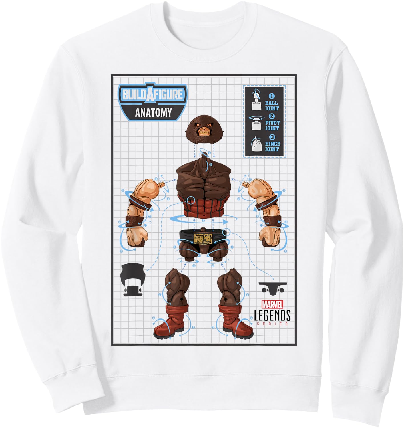 Marvel Legends Series Juggernaut Build A Figure Anatomy Sweatshirt - Sweatshirt | White