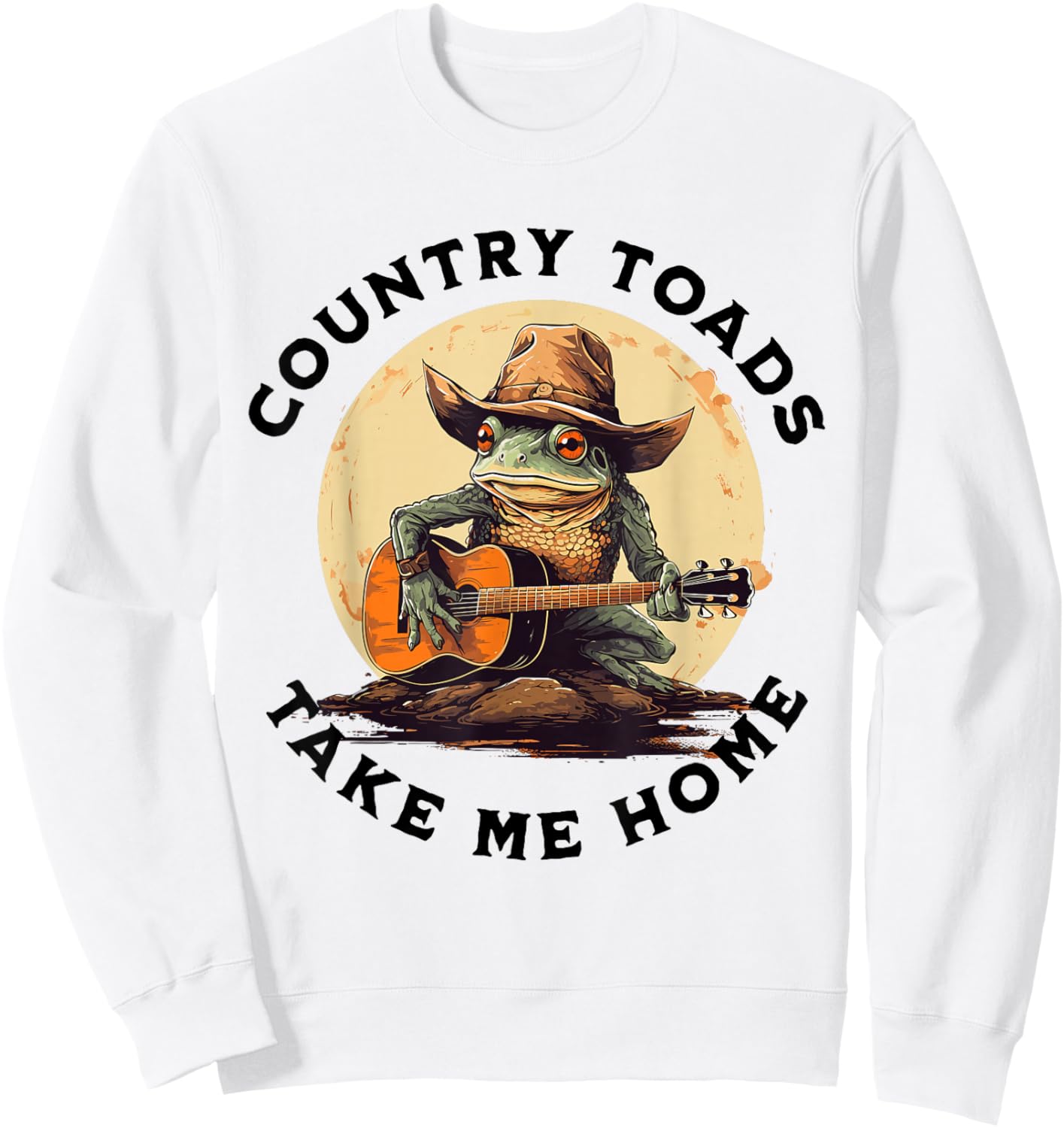 Country Toads Take Me Home Funny Country Music Toad Sweatshirt - Sweatshirt | White