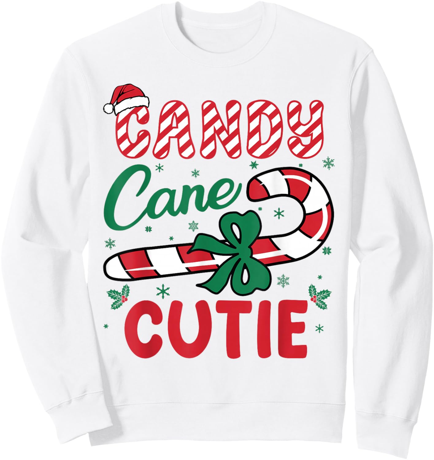 Candy Cane Cutie Funny Christmas Holiday Boys Toddlers kids Sweatshirt - Sweatshirt | White