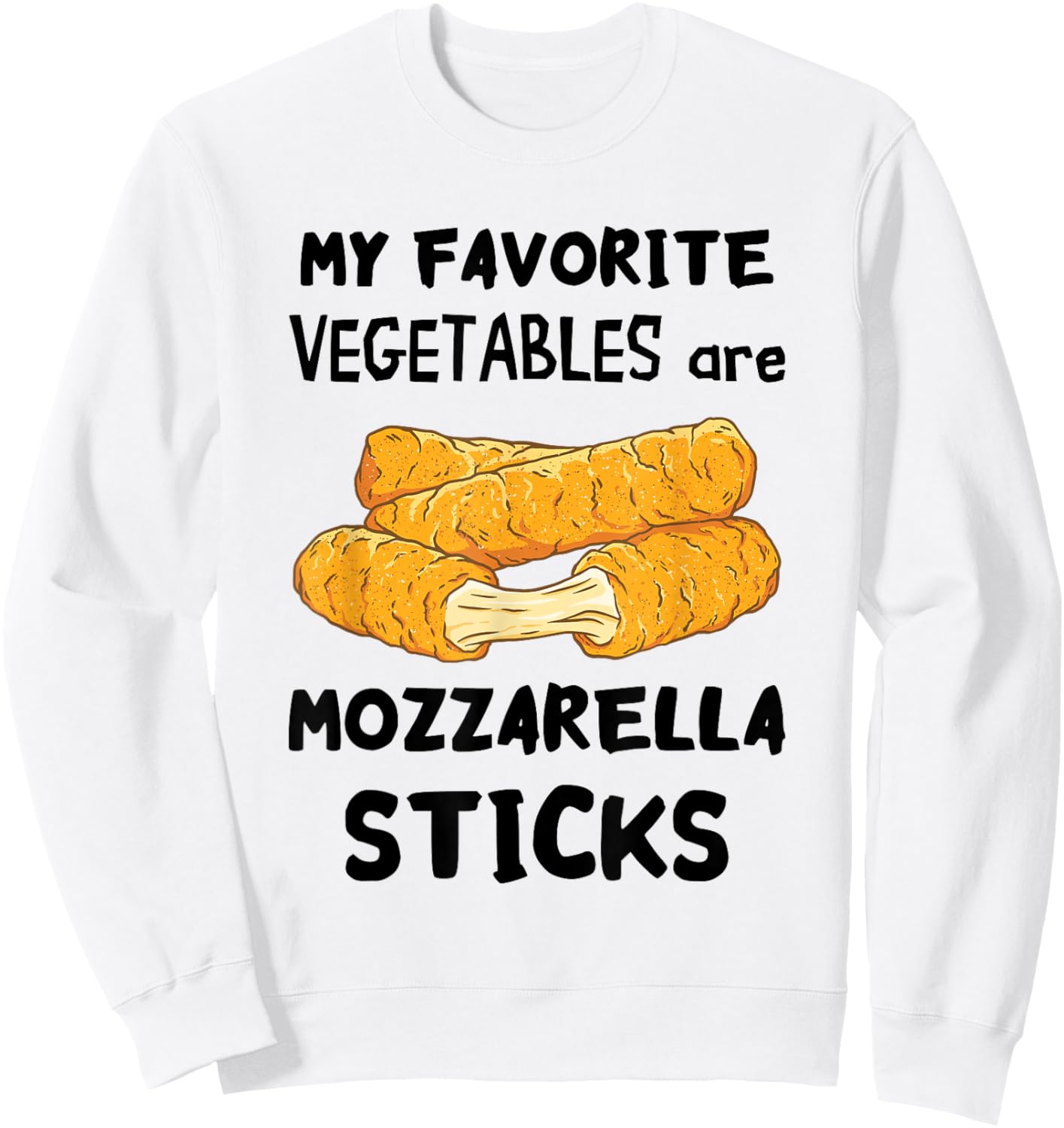 Mozzarella Sticks Melted Cheese Stick Favorite Vegetable Sweatshirt - Sweatshirt | White