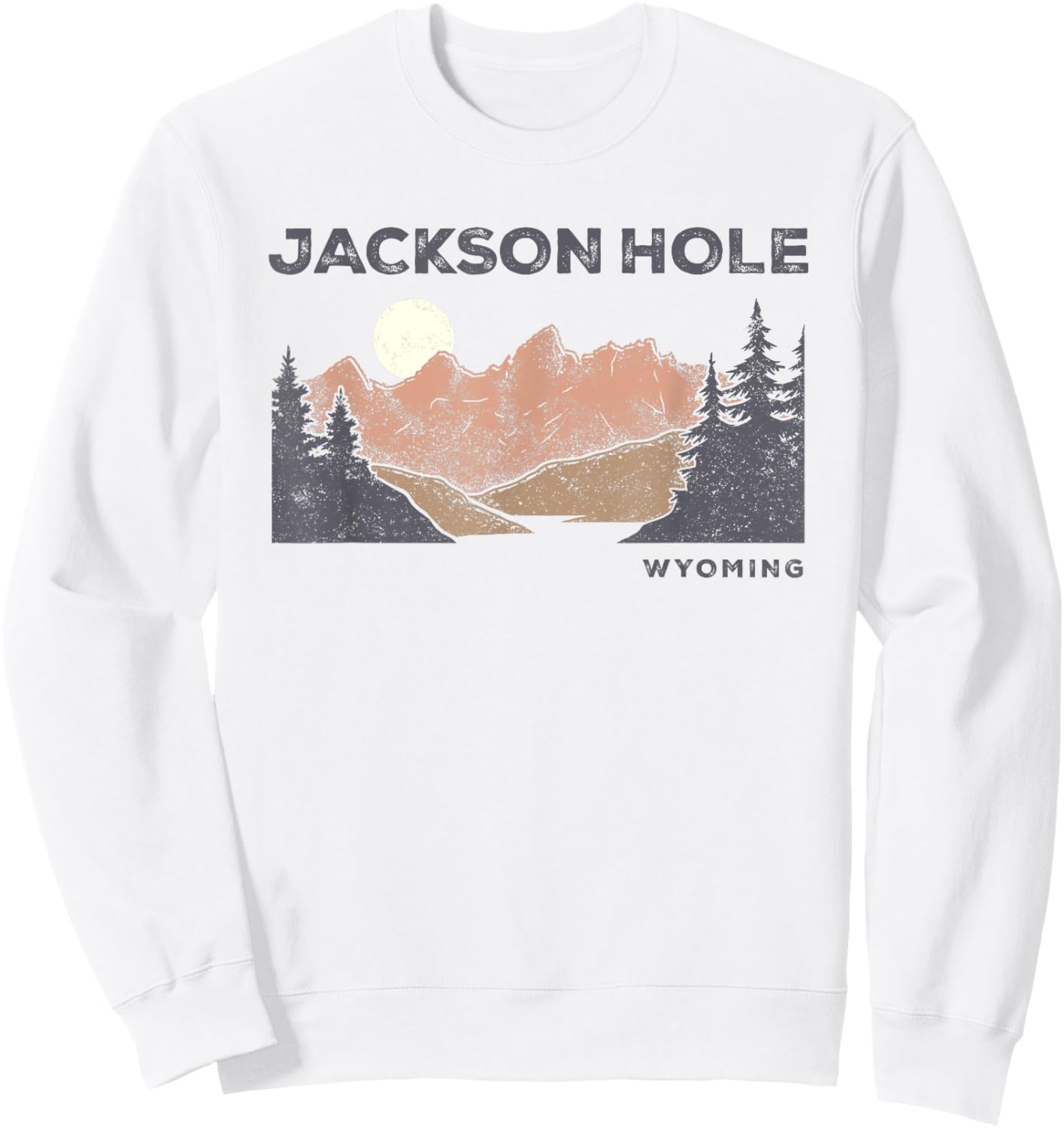 Retro Jackson Hole Wyoming Grand Teton Vintage Sweatshirt - Sweatshirt | White