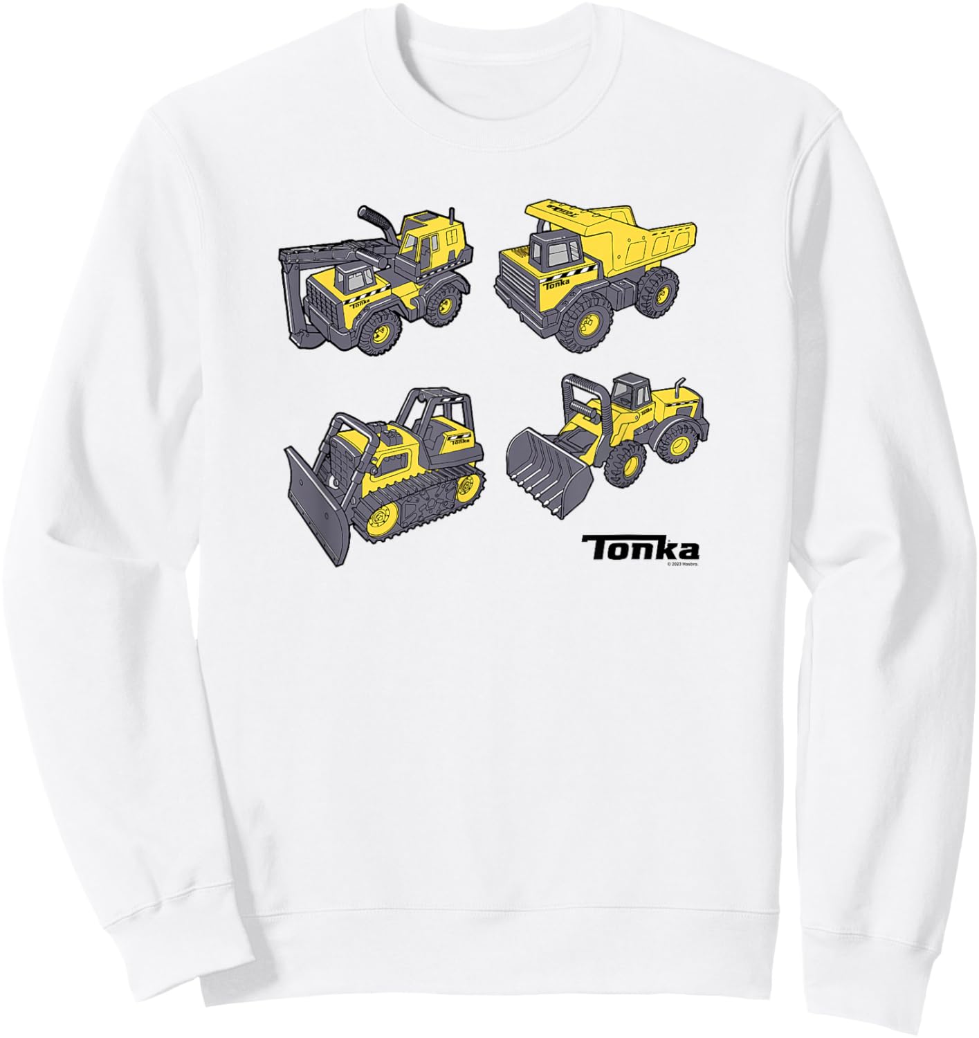 Tonka Construction Types of Trucks Logo Sweatshirt - Sweatshirt | White