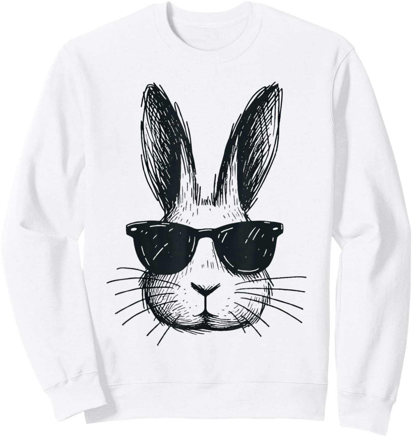 Bunny Face With Sunglasses Easter Day For Boys Men Kids Sweatshirt - Sweatshirt | White