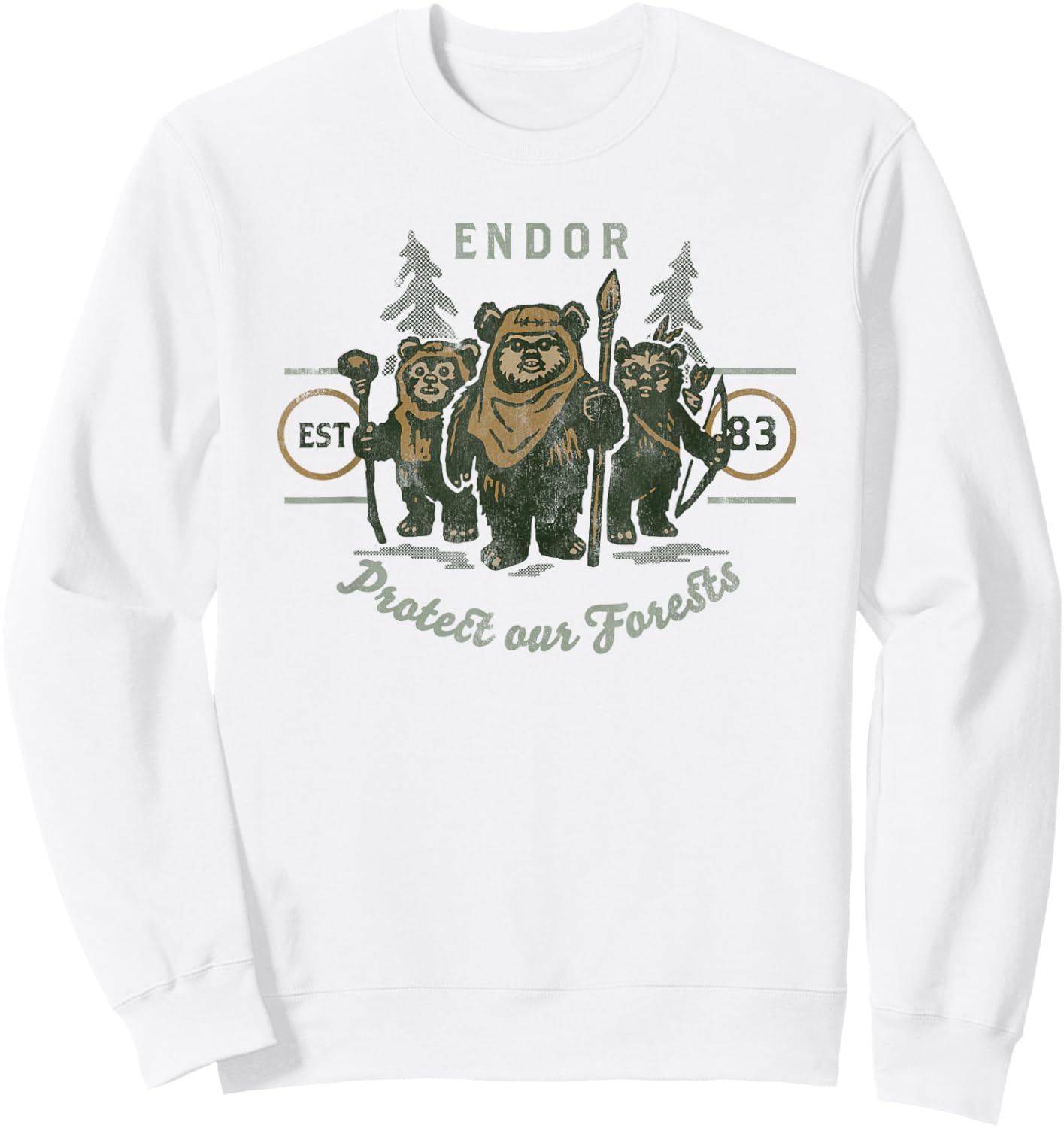 Star Wars Ewok Endor Protect Our Forests Sweatshirt - Sweatshirt | White