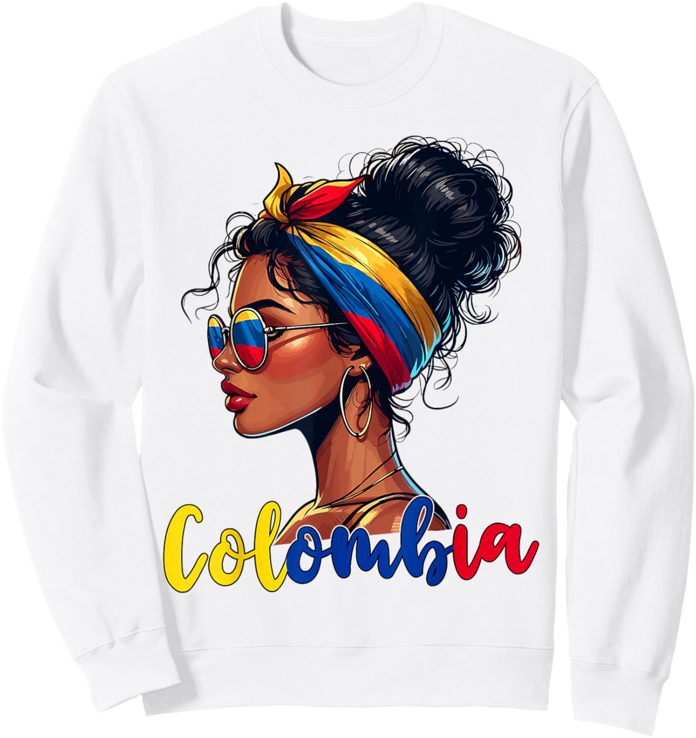 Colombian Girl Colombia Flag Proud Afro Colombian Women Sweatshirt - Sweatshirt | White