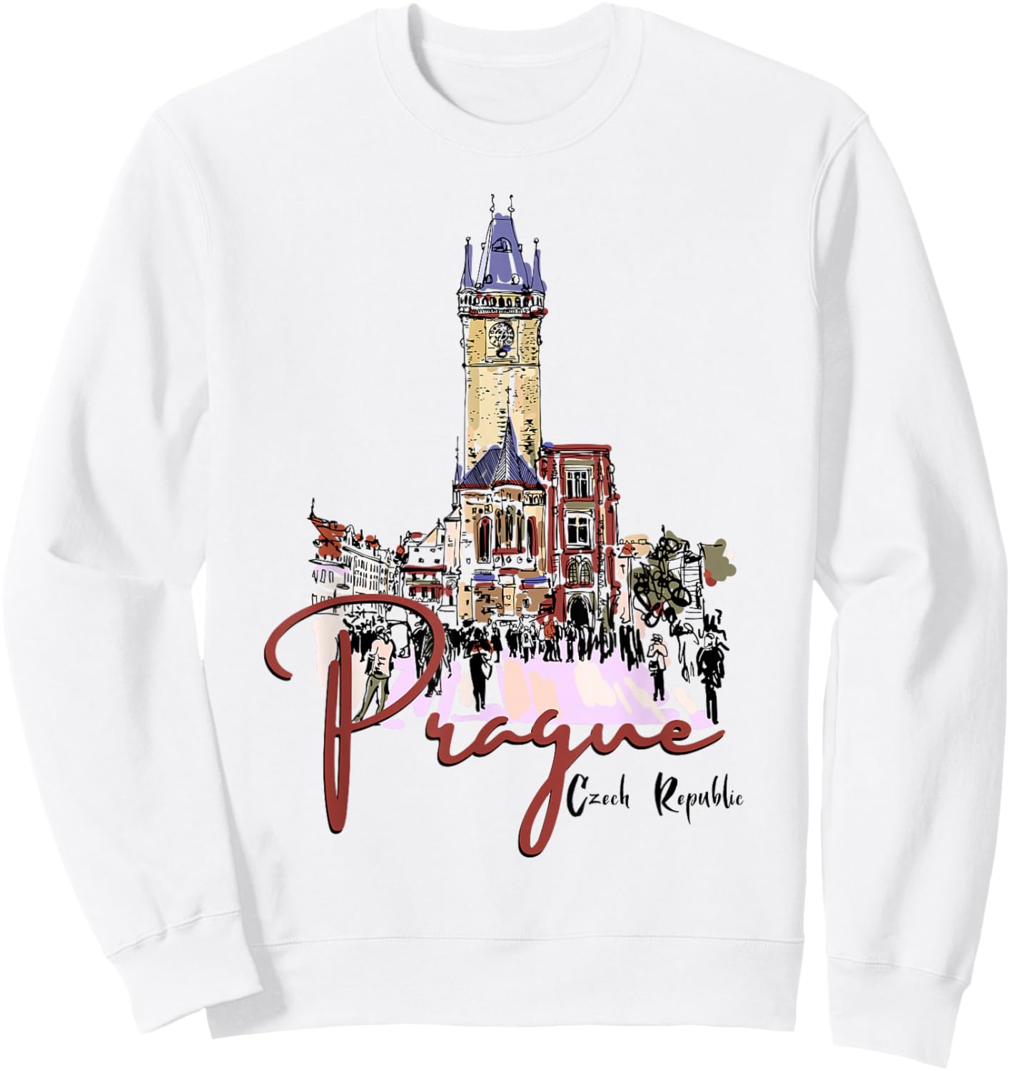 Prague Czech Republic Souvenir Prague Sweatshirt - Sweatshirt | White