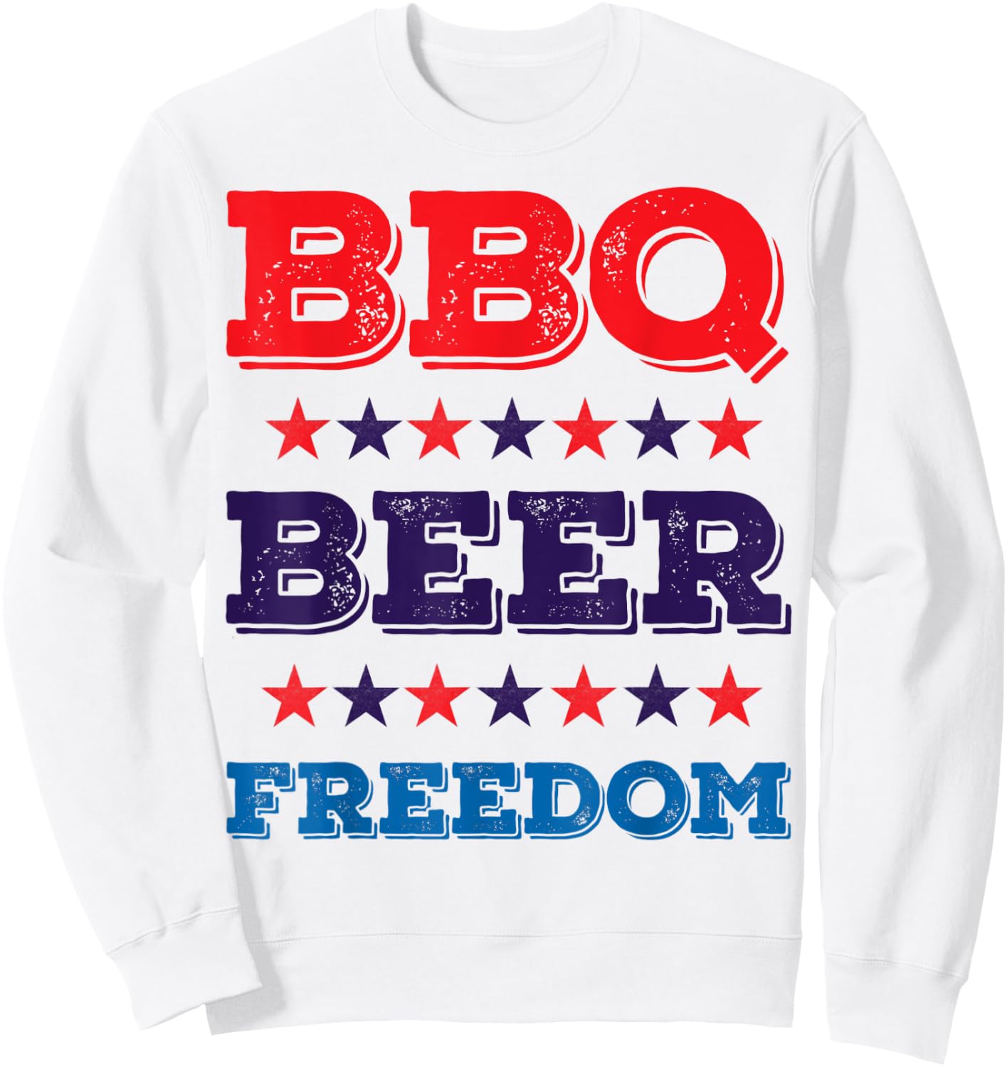 BBQ Beer Freedom Shirt America USA Party 4th of July Women Men Sweatshirt - Sweatshirt | White