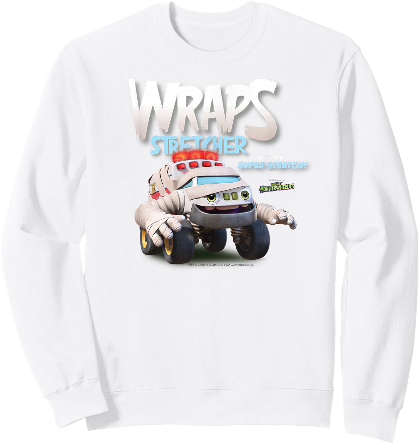 DreamWorks Mighty MonsterWheelies Wraps Stretcher Sweatshirt - Sweatshirt | White