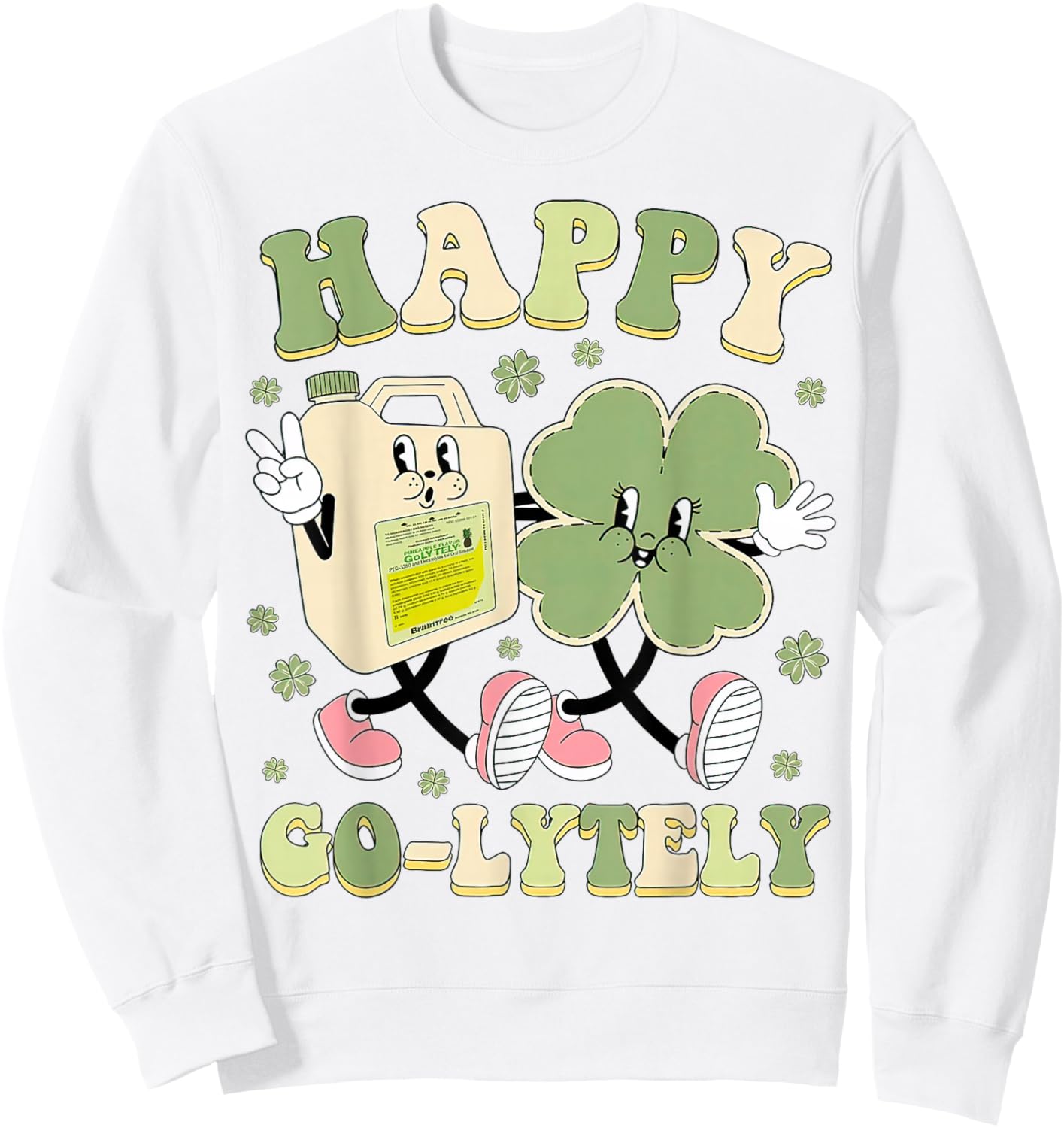 Happy Go-Lytely, Funny GI Nurse St Patrick's Day Shamrock Sweatshirt - Sweatshirt | White