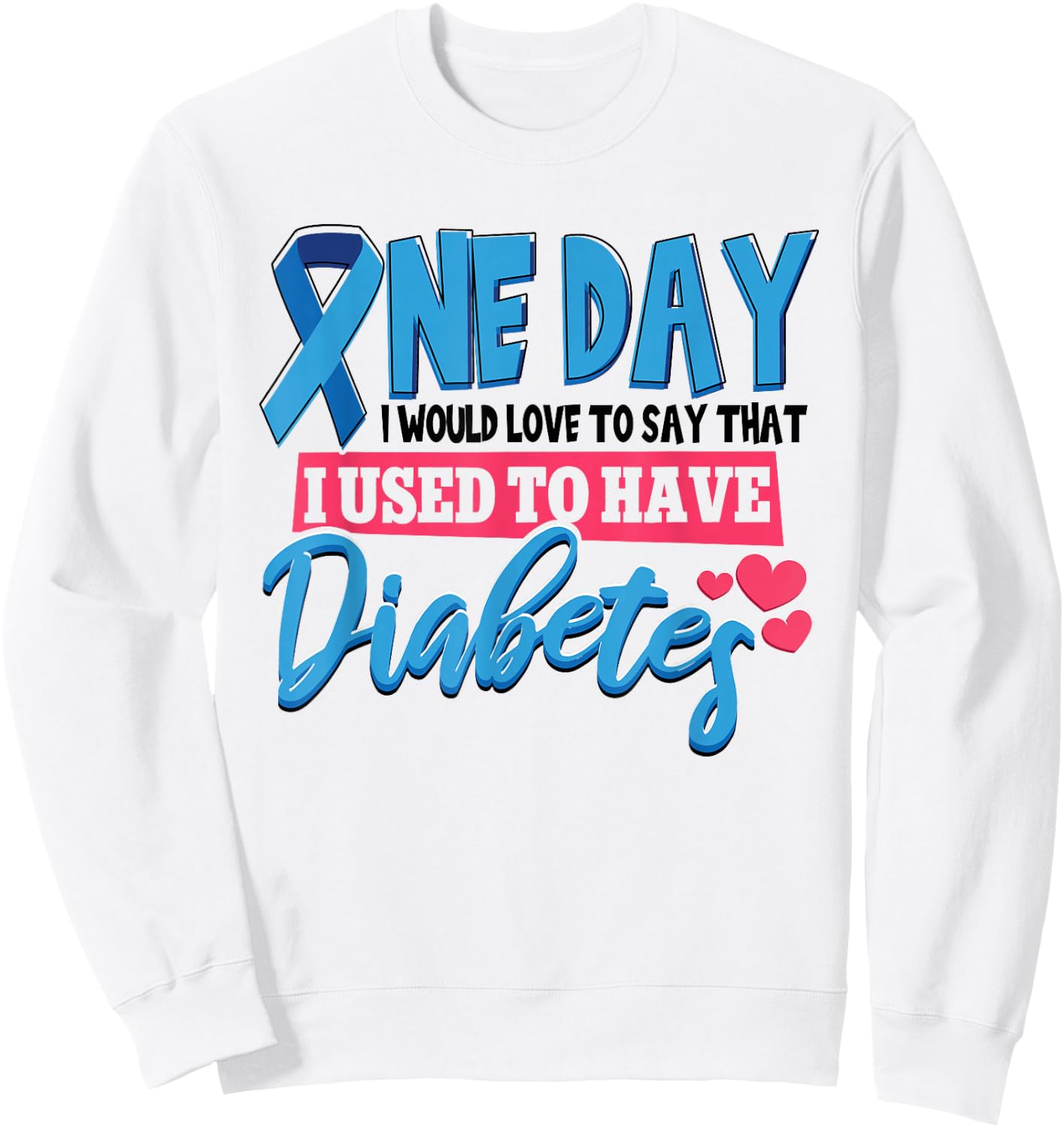 Blue Ribbon Diabetes Awareness Kids Sweatshirt - Sweatshirt | White