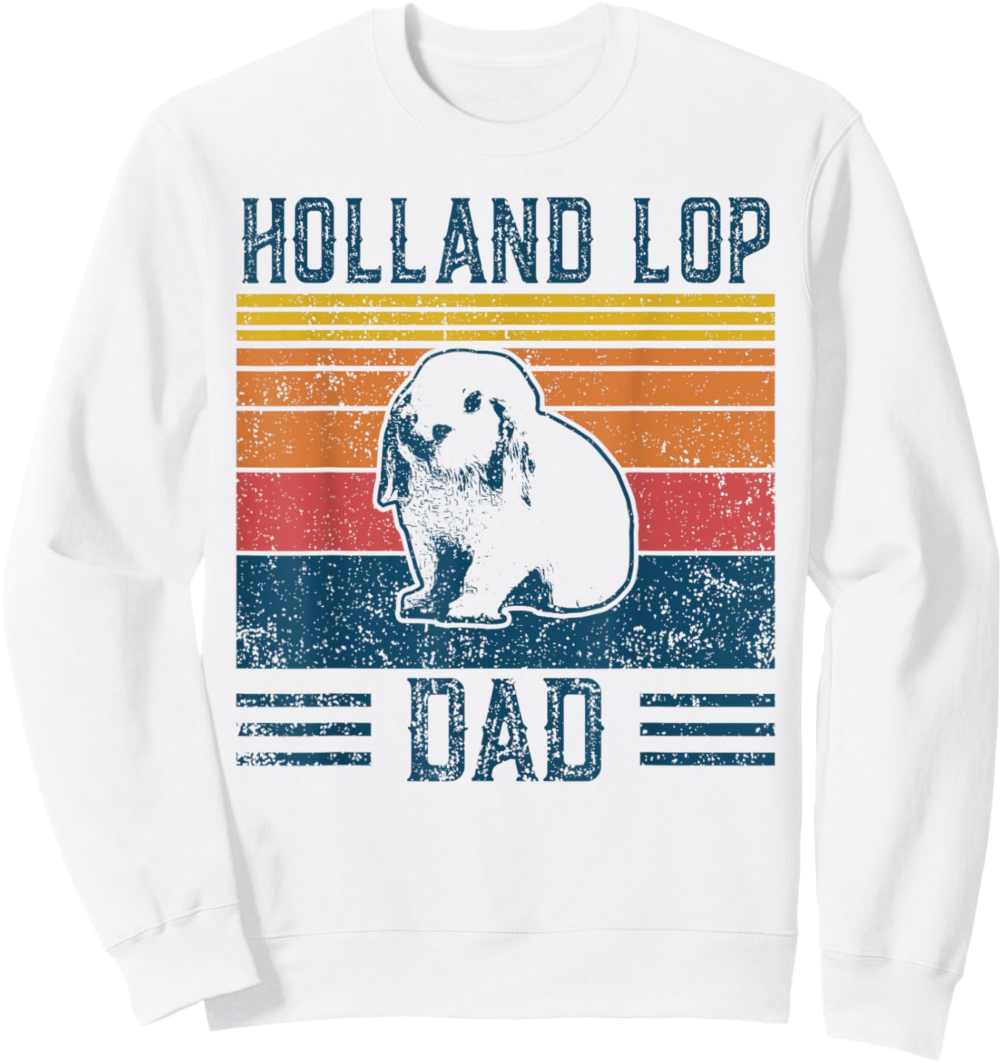Best Rabbit Dad Men - Vintage Holland Lop Sweatshirt - Sweatshirt | White