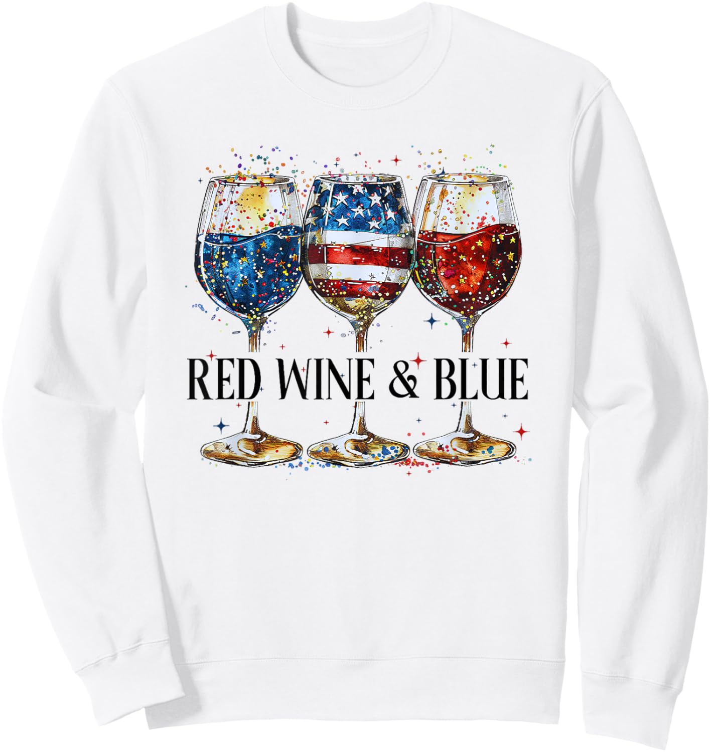 Red Wine and Blue Sweatshirt - Sweatshirt | White