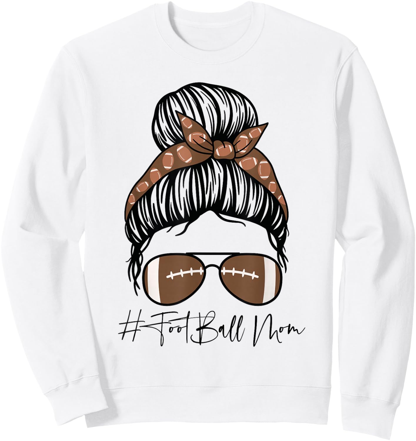 Football Mom Messy Bun Sweatshirt - Sweatshirt | White