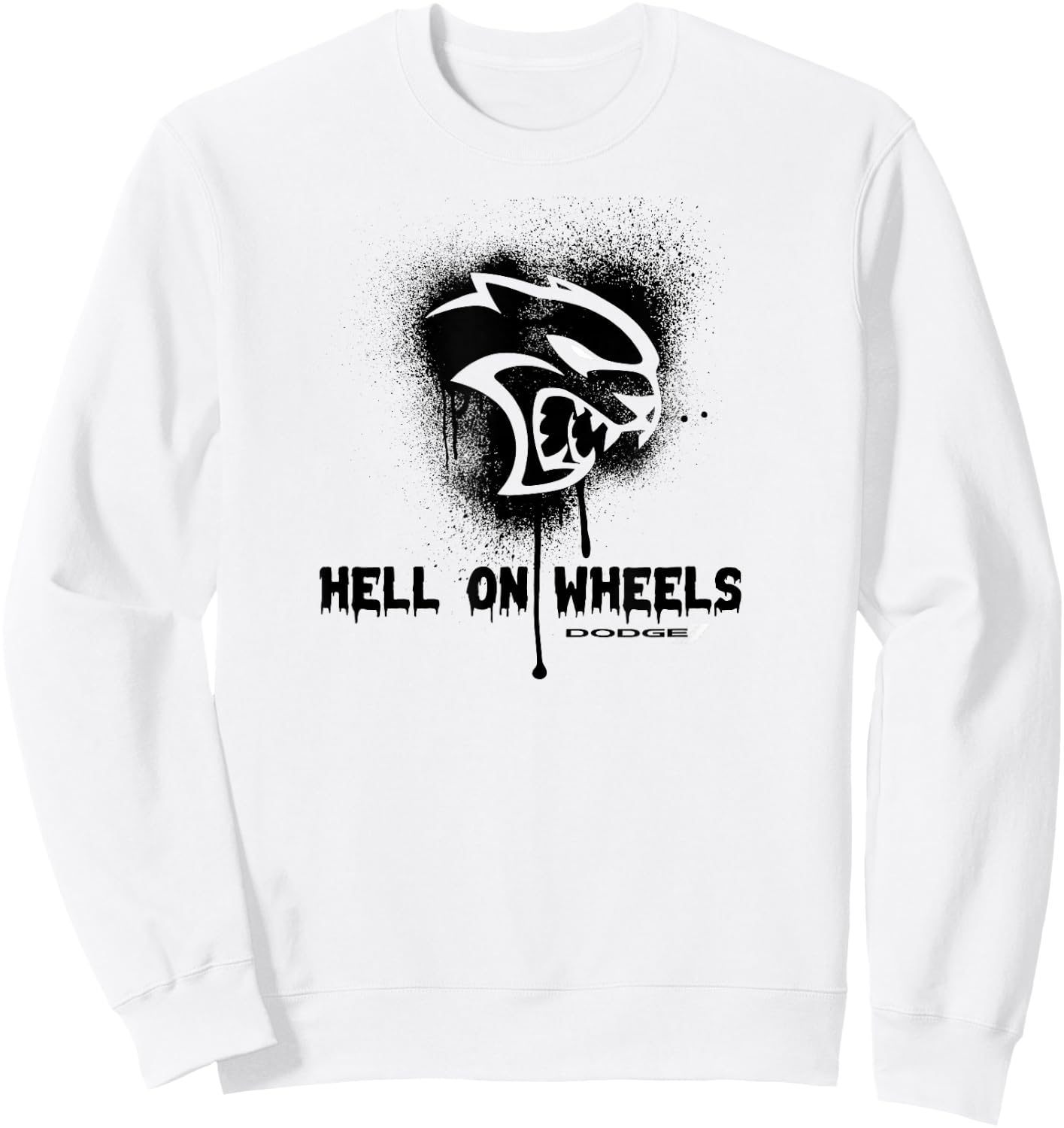Dodge Hellcat Hell on Wheels Sweatshirt - Sweatshirt | White