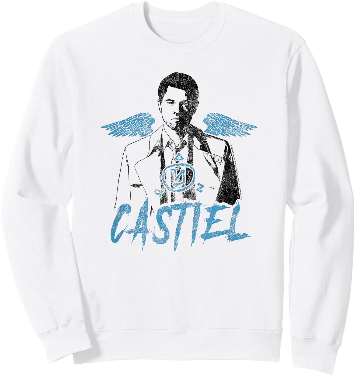 Supernatural Castiel Angel Street Art Color Pop Sweatshirt - Sweatshirt | White