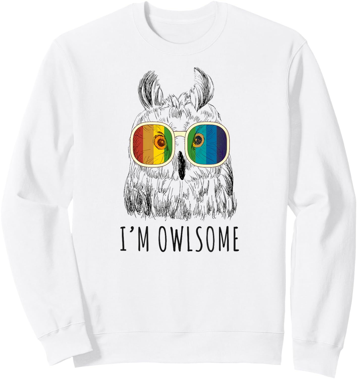I'm Owlsome Cute Owl Shirts Women, Girls, Owl Lover Gifts Sweatshirt - Sweatshirt | White