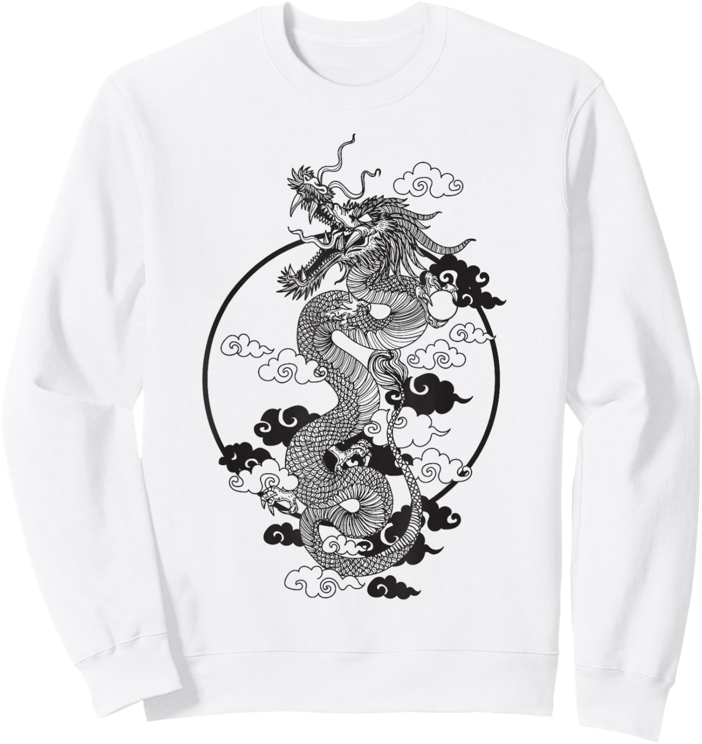 Dragon Hand Drawing Sweatshirt - Sweatshirt | White