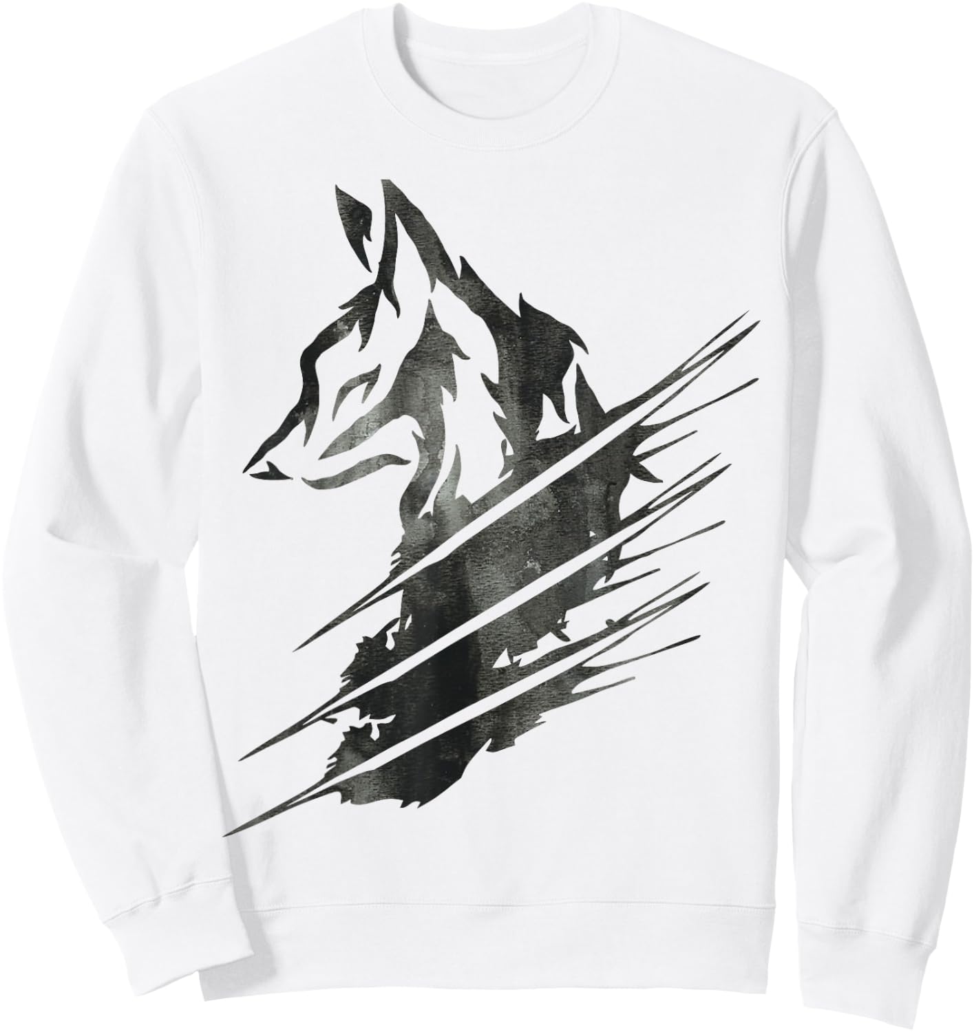 Wolf, Wolves, Animal, Claw, Howl, Moon, Graphic, Gift Sweatshirt - Sweatshirt | White