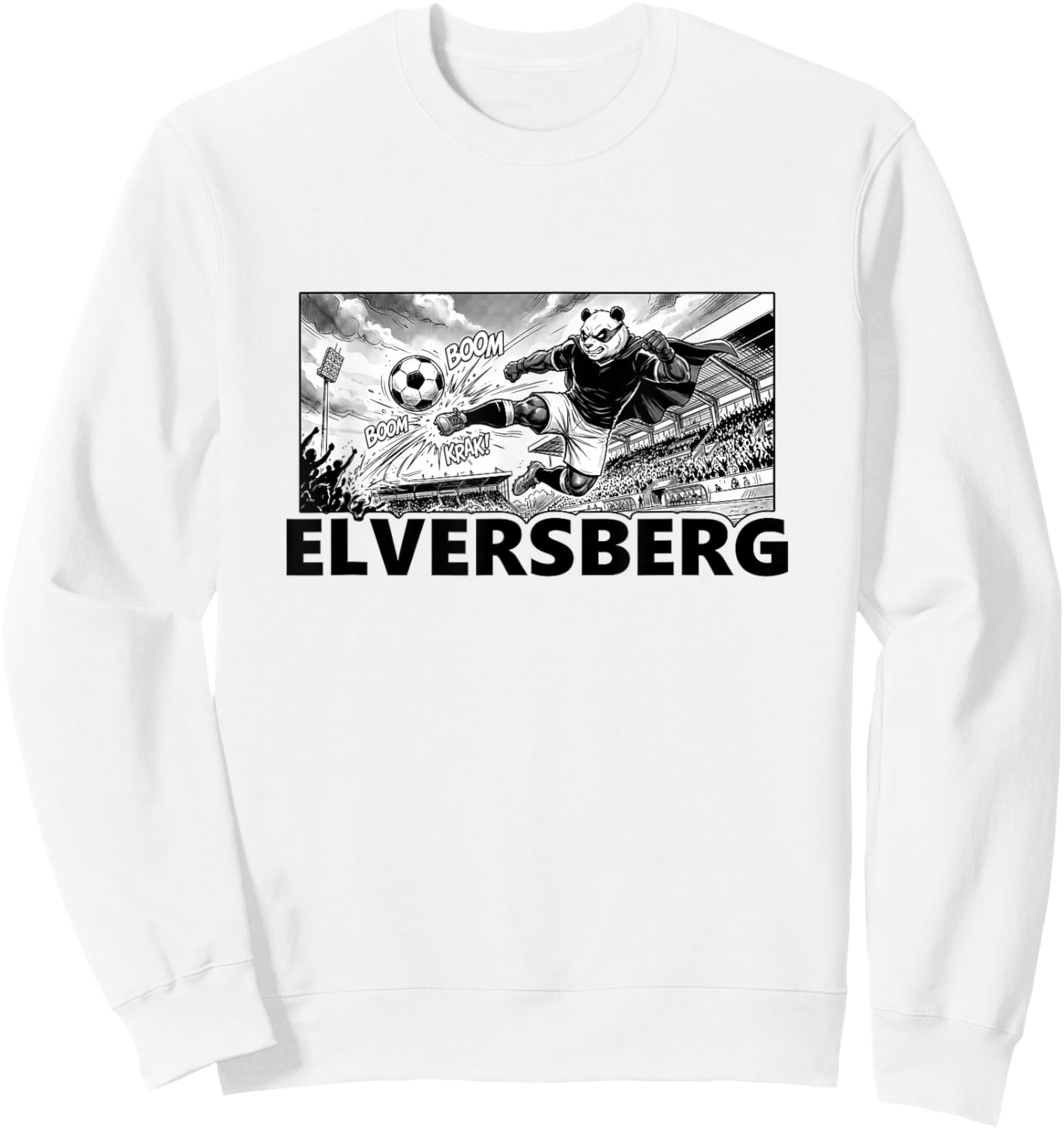 Fußball Panda Kaiserlinde Elversberg Erste Liga Schwarz Weiß Sweatshirt - Sweatshirt | White