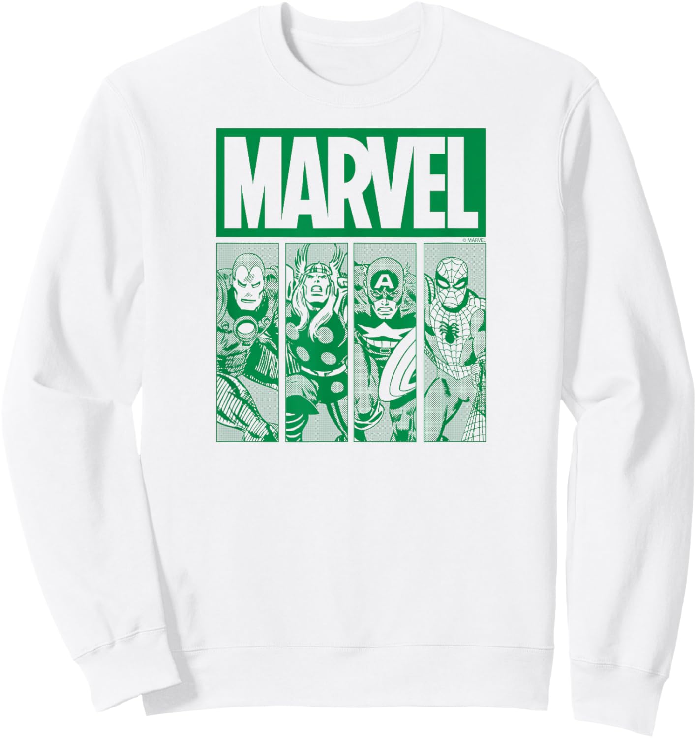 Marvel - Green Grid St. Patrick's Day Sweatshirt - Sweatshirt | White