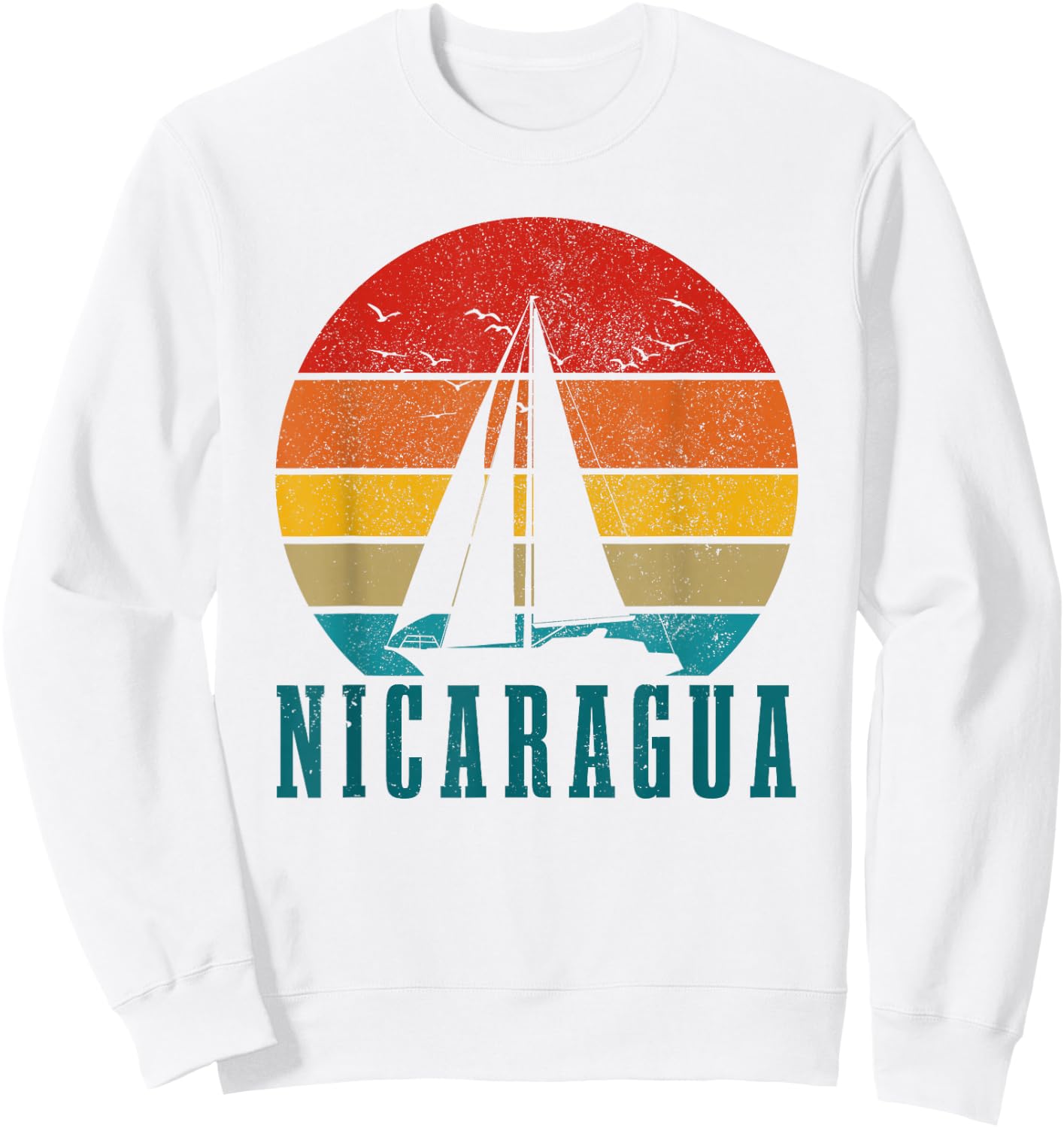 Nicaragua Vintage Sailing Souvenir Sweatshirt - Sweatshirt | White
