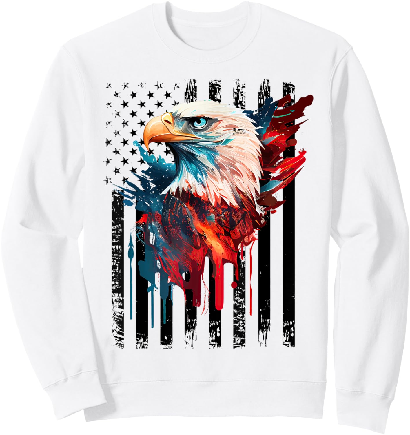 American Flag Eagle Shirt Men Kids Patriots America Eagles Sweatshirt - Sweatshirt | White
