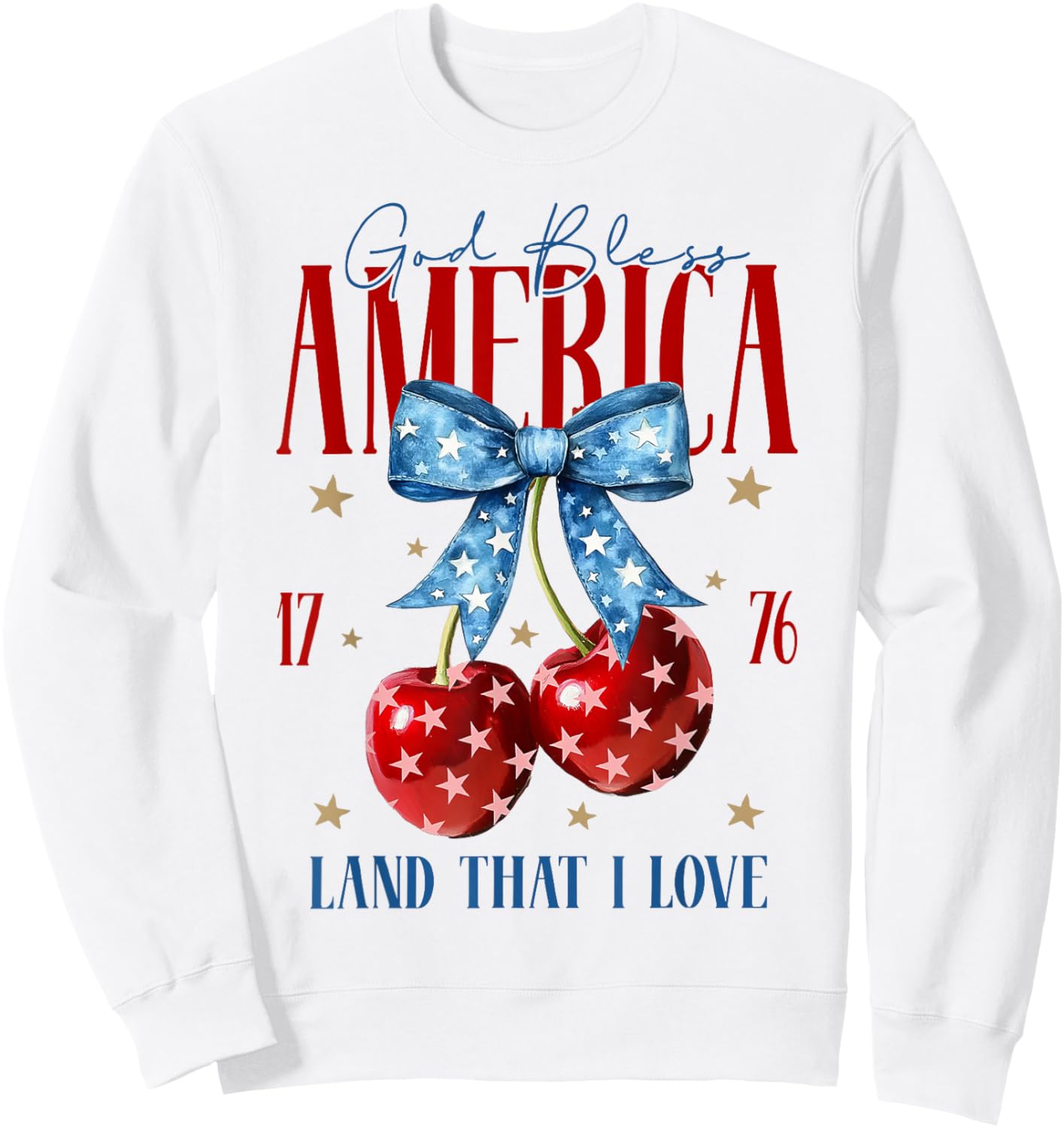 Cherry Coquette USA God Bless America 1776 Land That I Love Sweatshirt - Sweatshirt | White