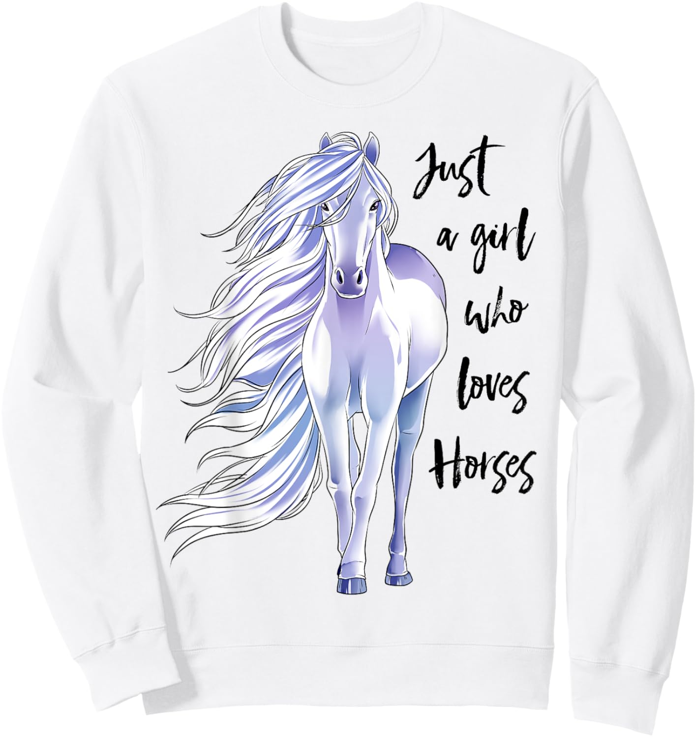 Just A Girl Who Loves Horses Horseback Riding Women Girl Sweatshirt - Sweatshirt | White