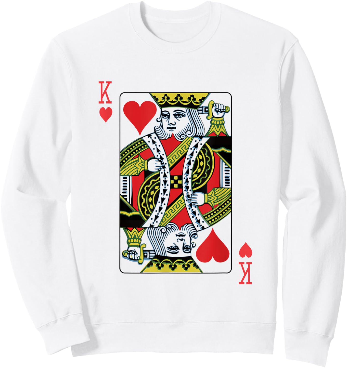 King of Hearts Playing Card Poker Sweatshirt - Sweatshirt | White