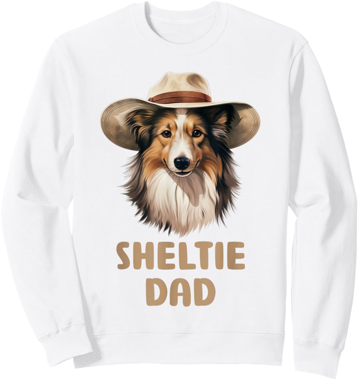 Cute Sheltie Dad Dog Lovers Gift Funny Puppy Sheltie Owner Sweatshirt - Sweatshirt | White