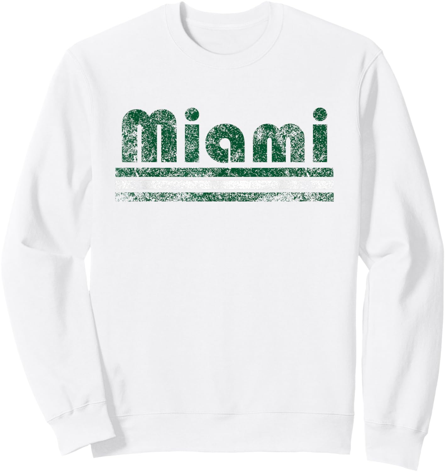 Miami Florida Vintage Weathered Throwback Sweatshirt - Sweatshirt | White