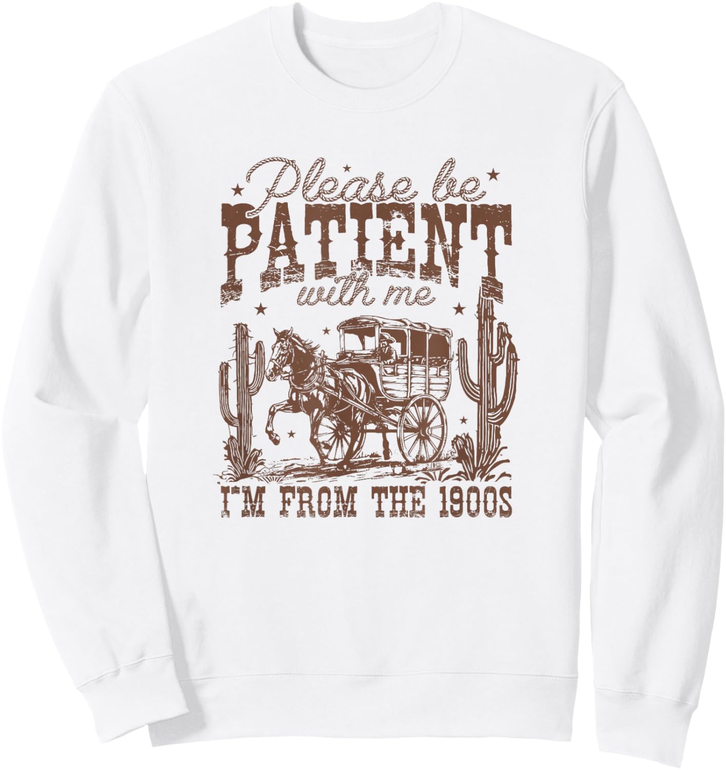 Please Be Patient I’m From the 1900s – Vintage Aesthetic Sweatshirt - Sweatshirt | White